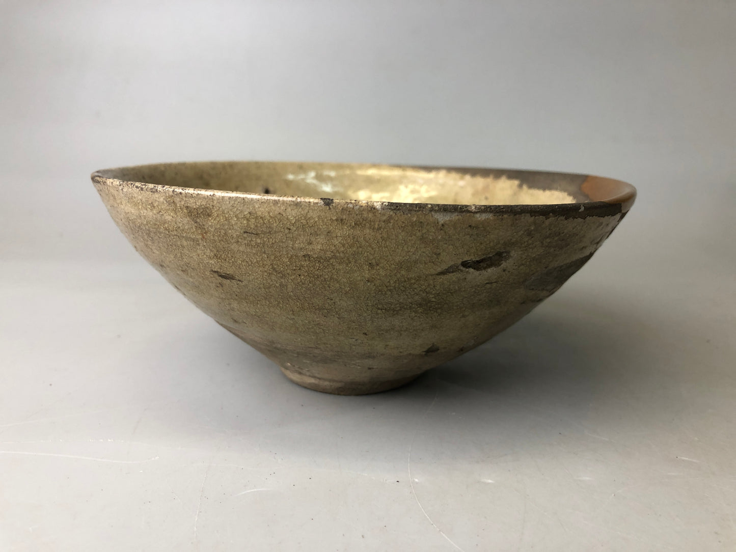 Y7479 CHAWAN Seto-ware Koseto flat bowl box Japan antique tea ceremony pottery