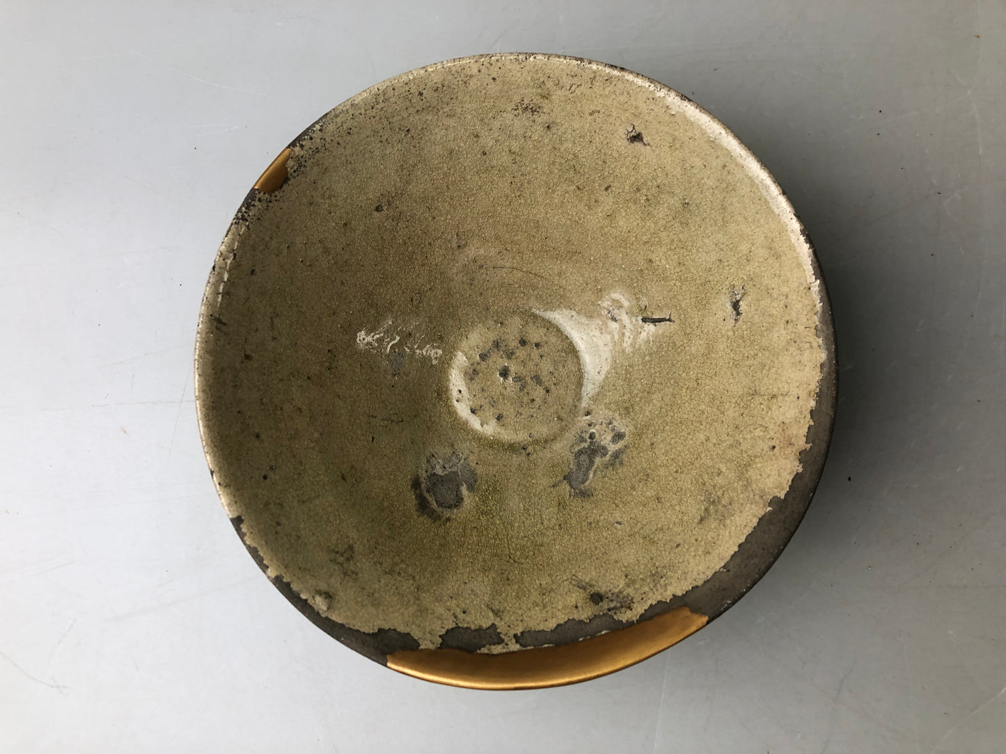 Y7479 CHAWAN Seto-ware Koseto flat bowl box Japan antique tea ceremony pottery