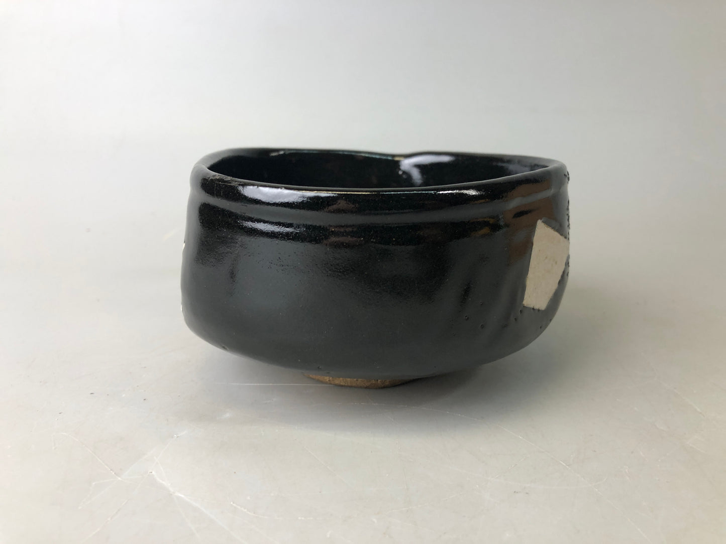 Y7482 CHAWAN Seto-ware black bowl signed box Japan antique tea ceremony pottery