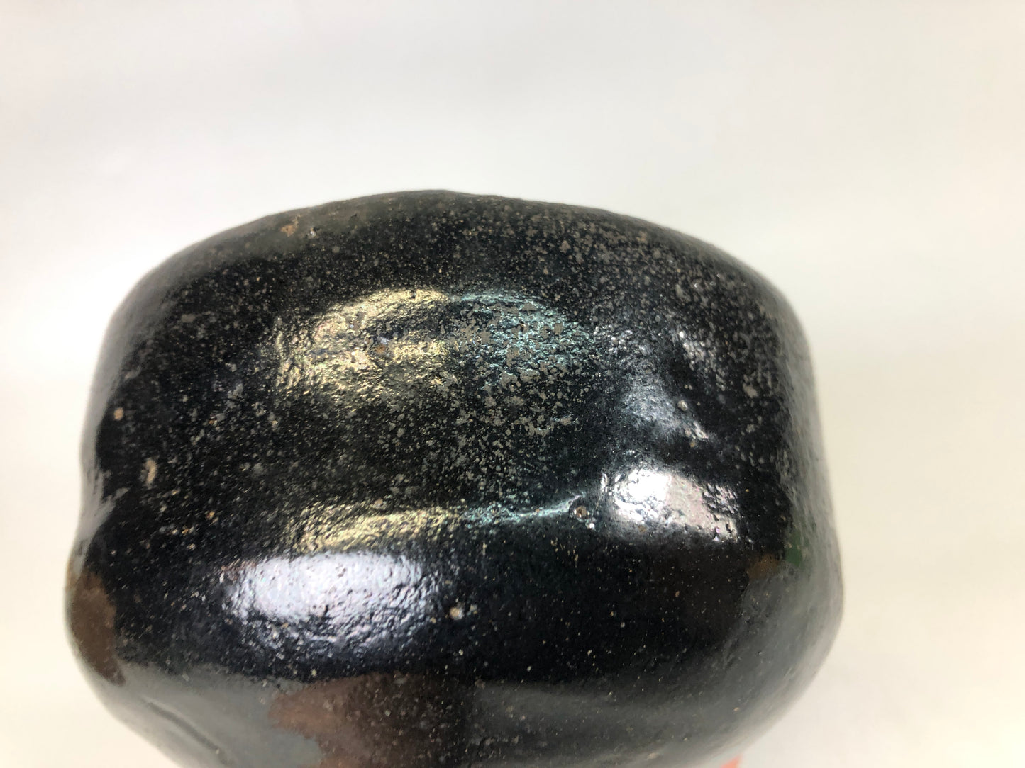 Y7493 CHAWAN Raku-ware black bowl signed box Japan antique tea ceremony pottery