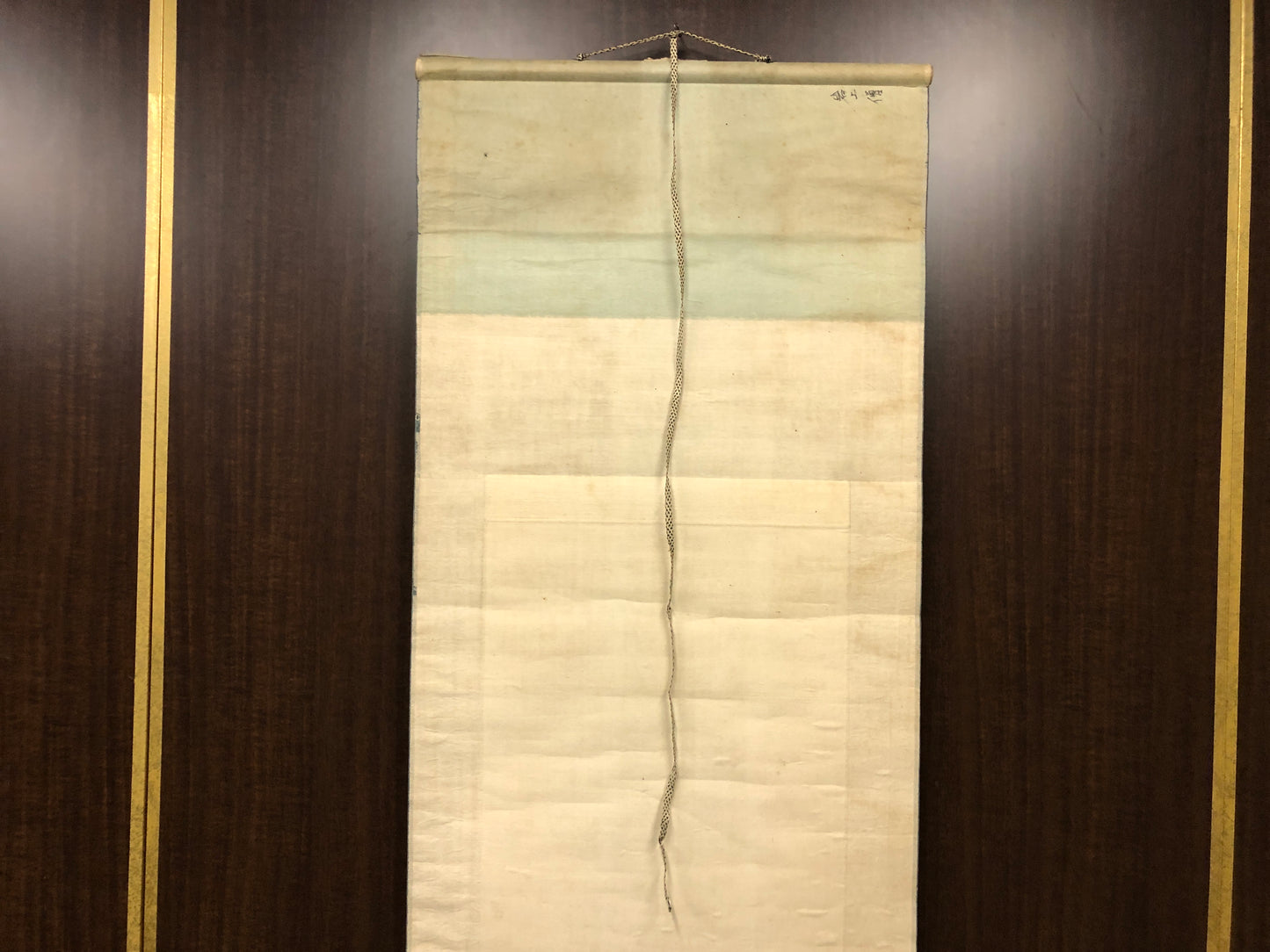 Y7519 KAKEJIKU Monk on the rock signed Japan antique hanging scroll art decor