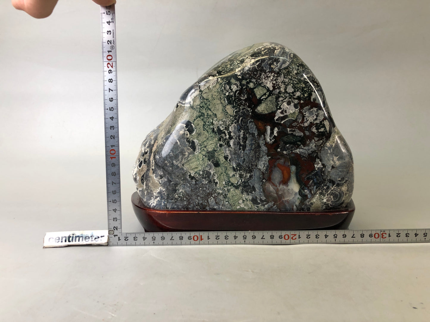 Y7531 OKIMONO Suiseki viewing stone wooden stand Japan antique interior decor