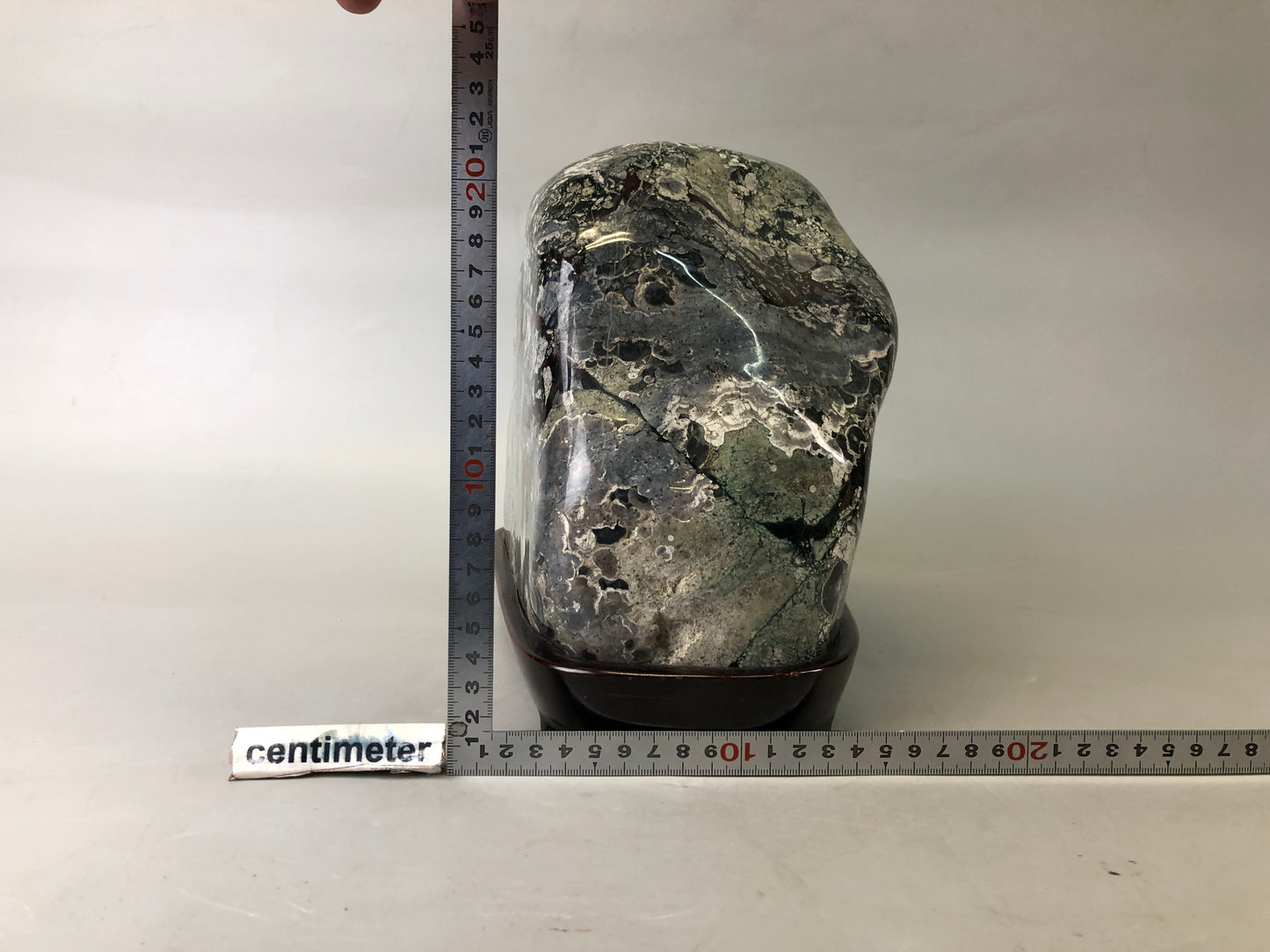 Y7531 OKIMONO Suiseki viewing stone wooden stand Japan antique interior decor