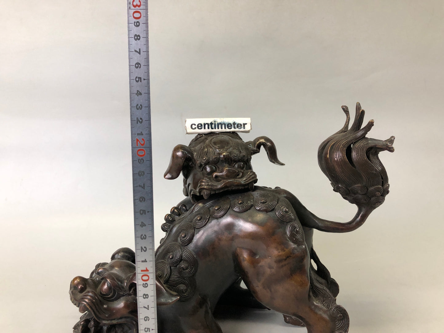 Y7536 KOURO Old copper lion Japan antique Incense Burner fragrance aromatherapy