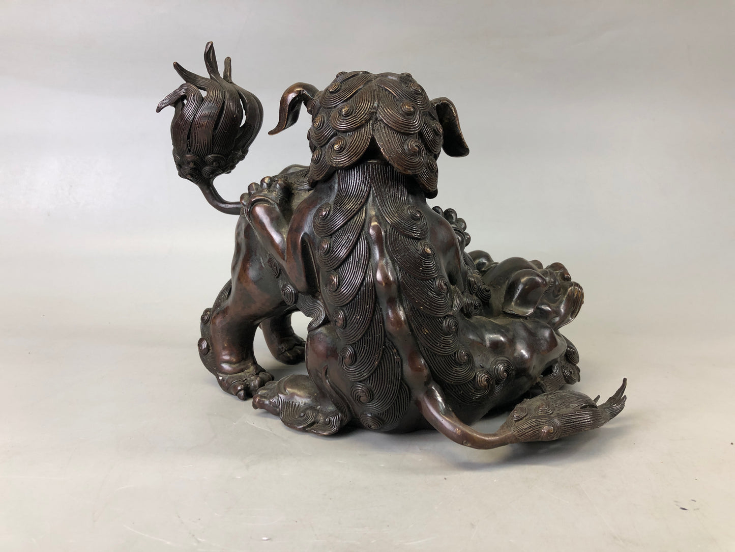 Y7536 KOURO Old copper lion Japan antique Incense Burner fragrance aromatherapy
