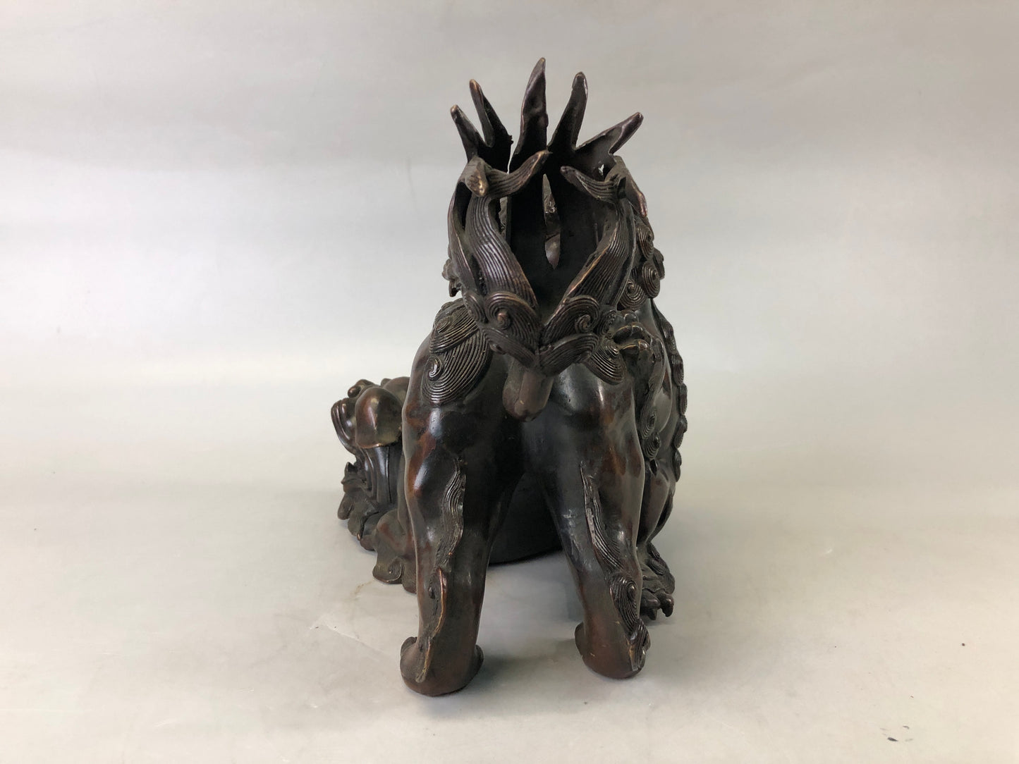 Y7536 KOURO Old copper lion Japan antique Incense Burner fragrance aromatherapy