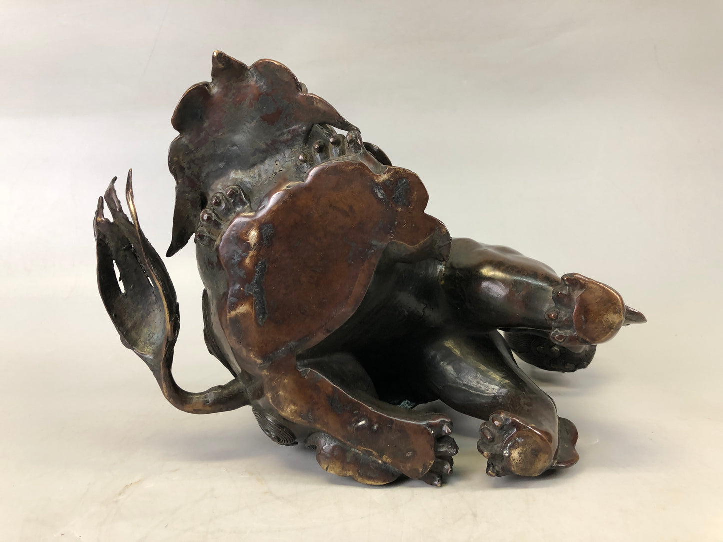 Y7536 KOURO Old copper lion Japan antique Incense Burner fragrance aromatherapy