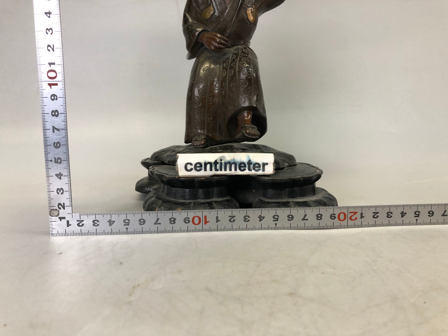 Y7541 STATUE Old coppre Person figurine figure Japan antique interior decor