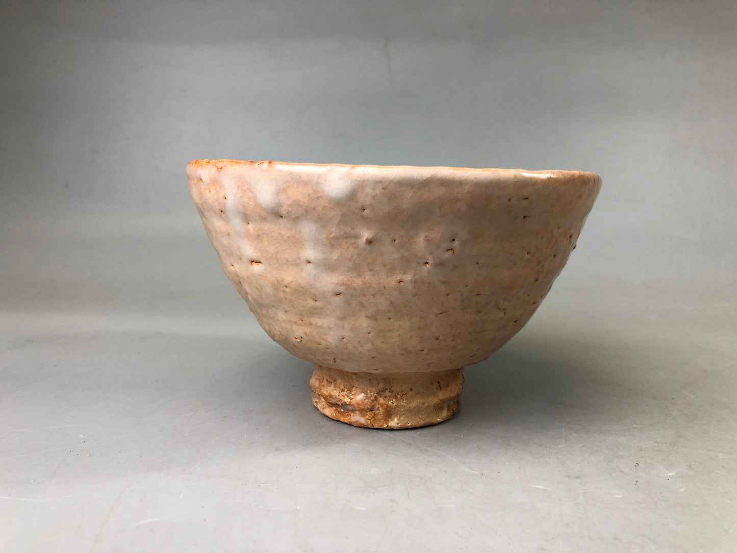 Y7550 CHAWAN Hagi-ware bowl signed box Japan antique tea ceremony pottery cup