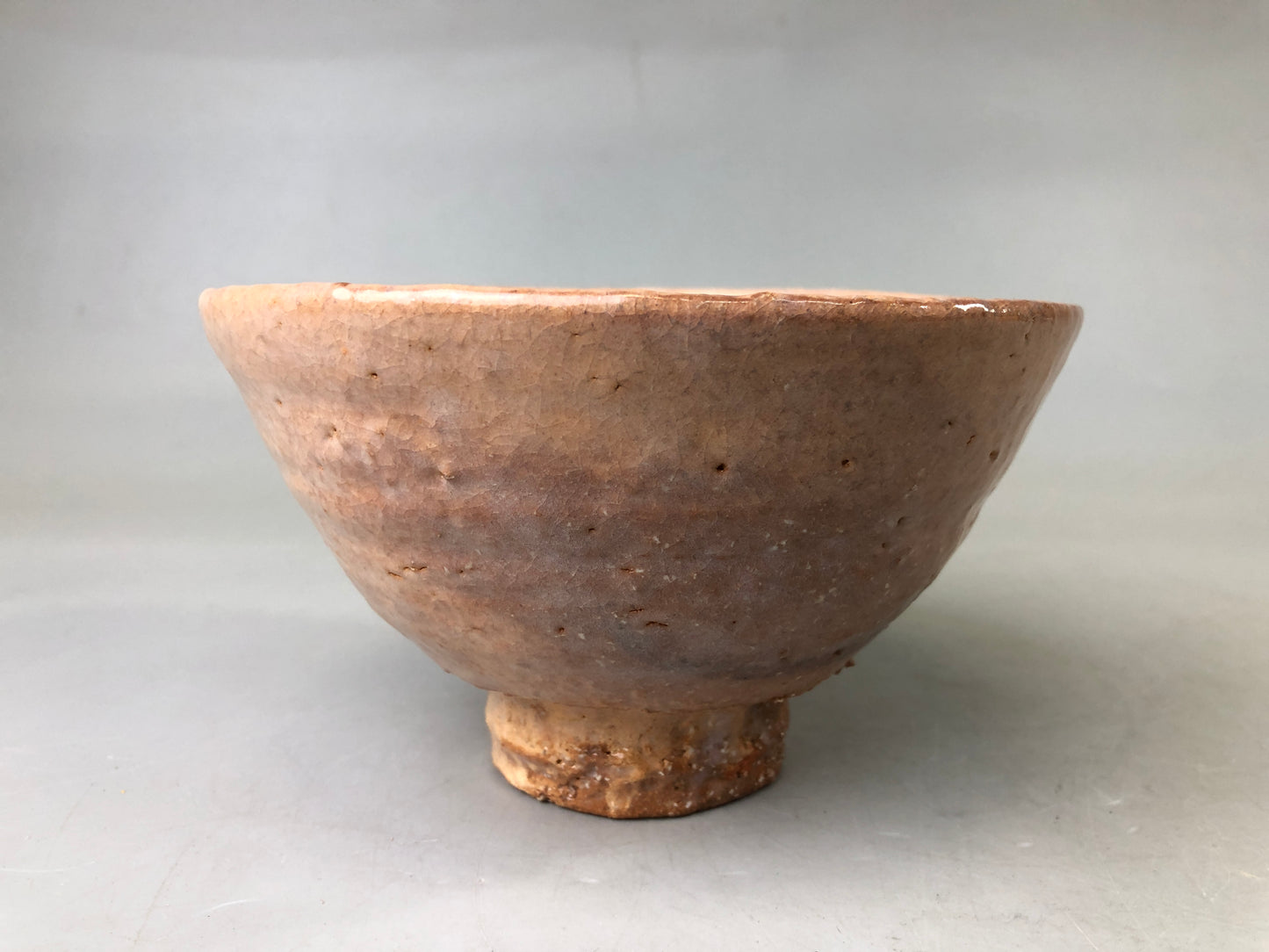 Y7550 CHAWAN Hagi-ware bowl signed box Japan antique tea ceremony pottery cup