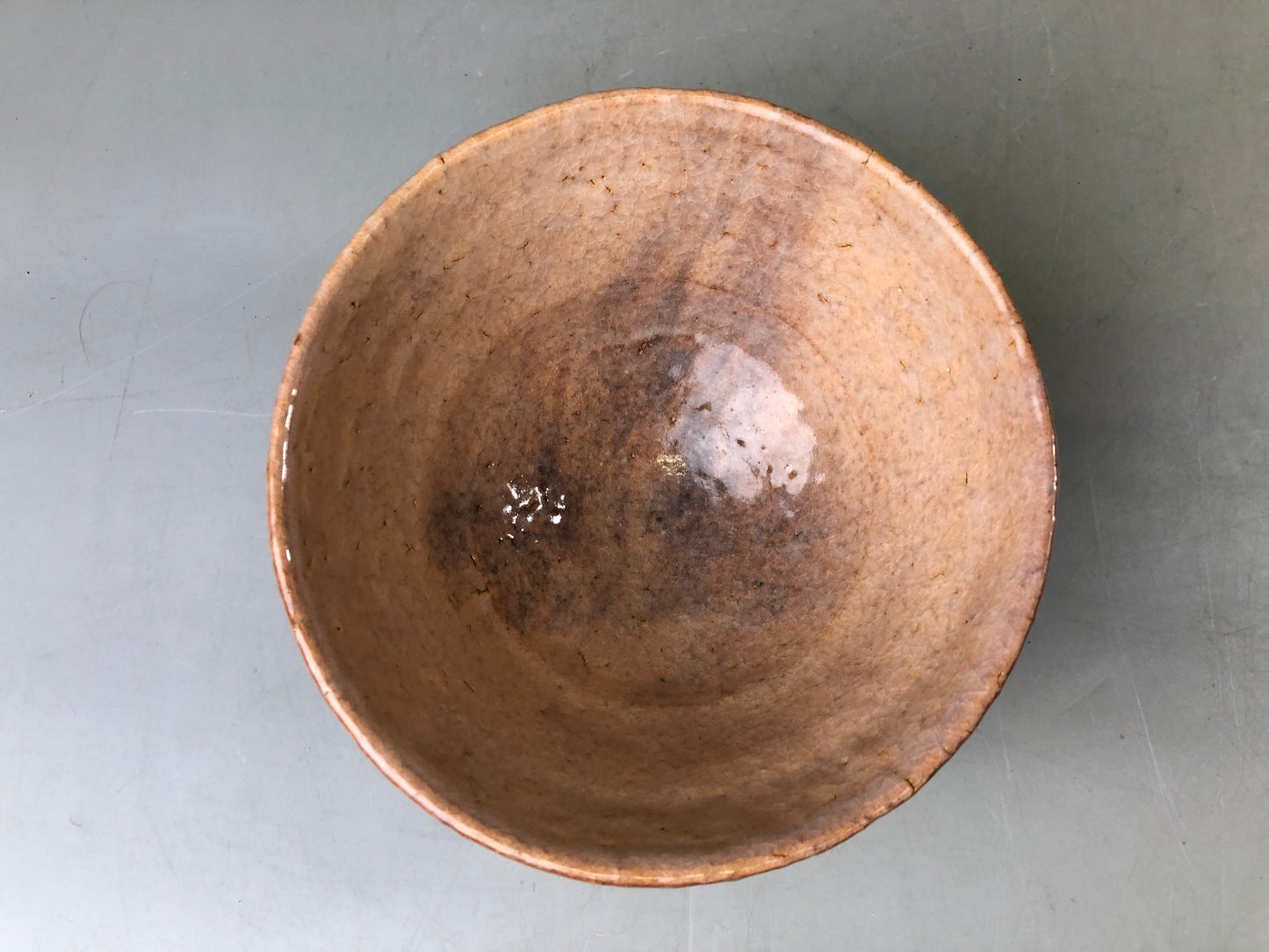 Y7550 CHAWAN Hagi-ware bowl signed box Japan antique tea ceremony pottery cup