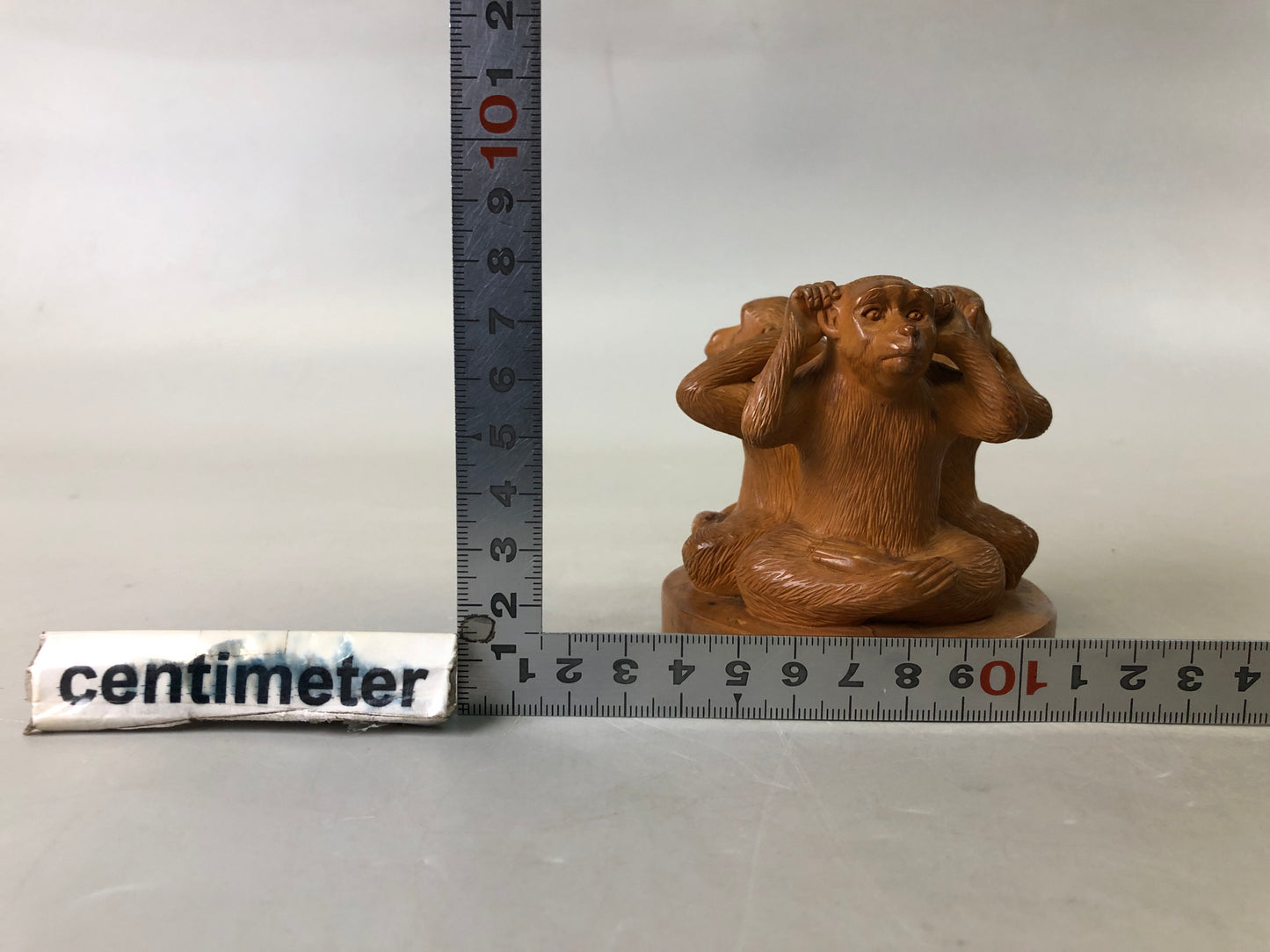 Y7562 OKIMONO wood carving Monkey figurine Japan antique interior decor figure