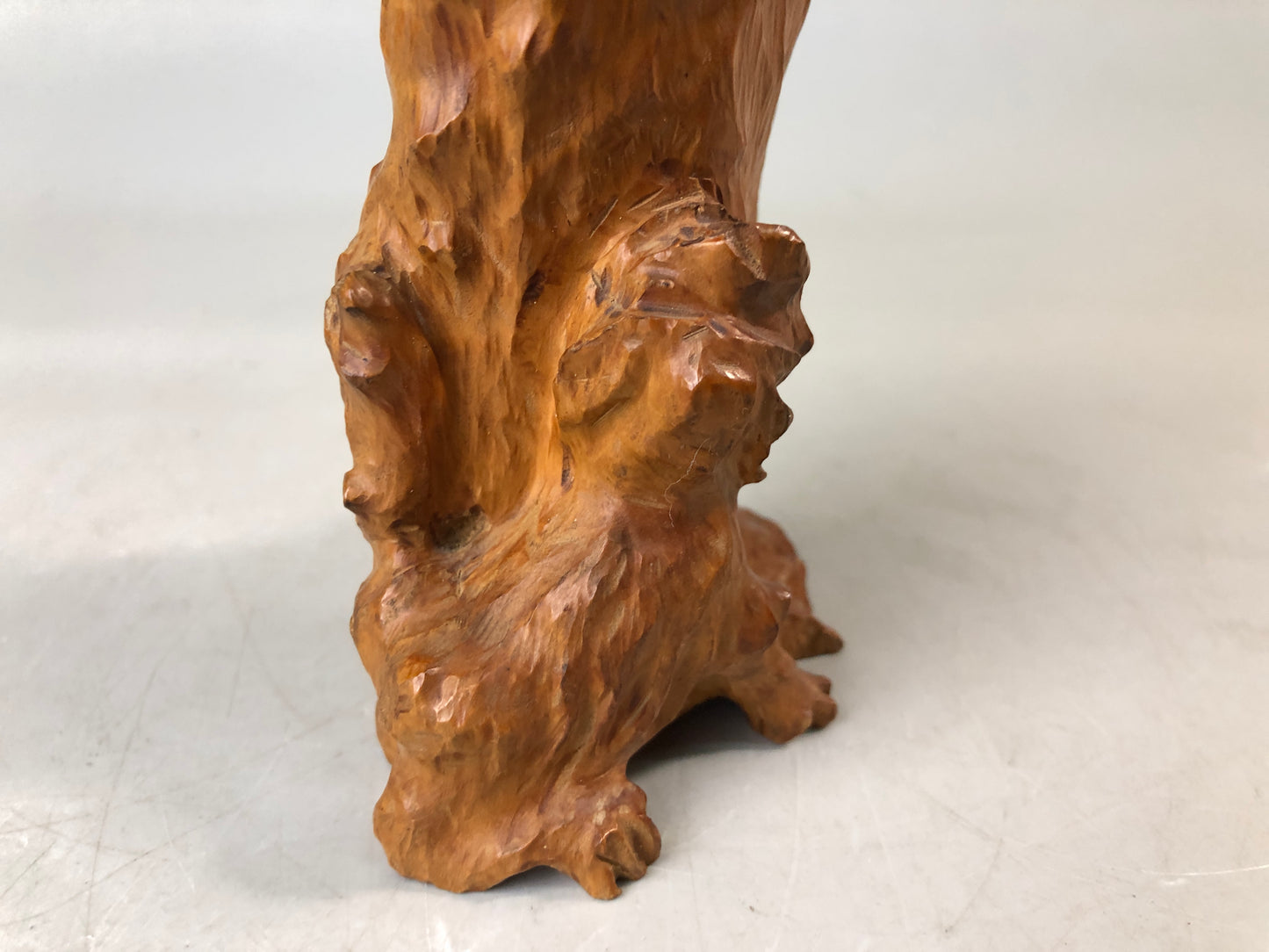 Y7582 STATUE wood carving Buddha figurine natural root tree Japan antique figure