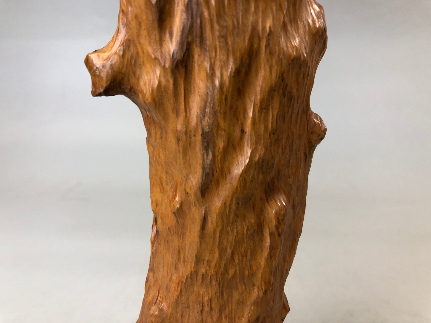 Y7582 STATUE wood carving Buddha figurine natural root tree Japan antique figure