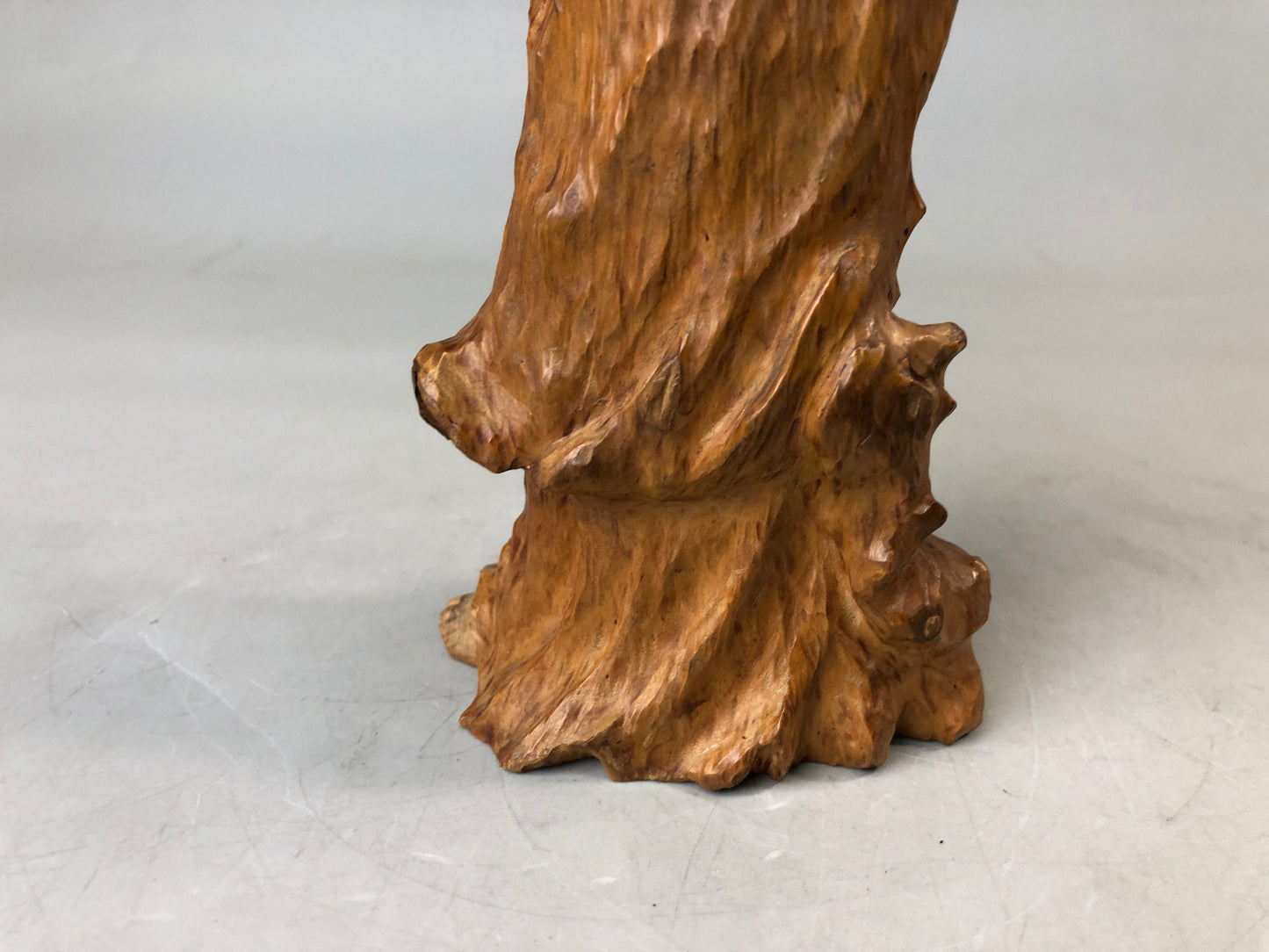 Y7582 STATUE wood carving Buddha figurine natural root tree Japan antique figure