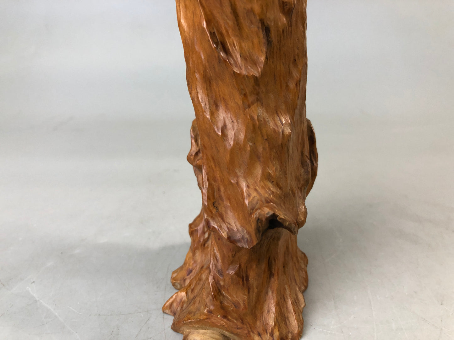 Y7582 STATUE wood carving Buddha figurine natural root tree Japan antique figure