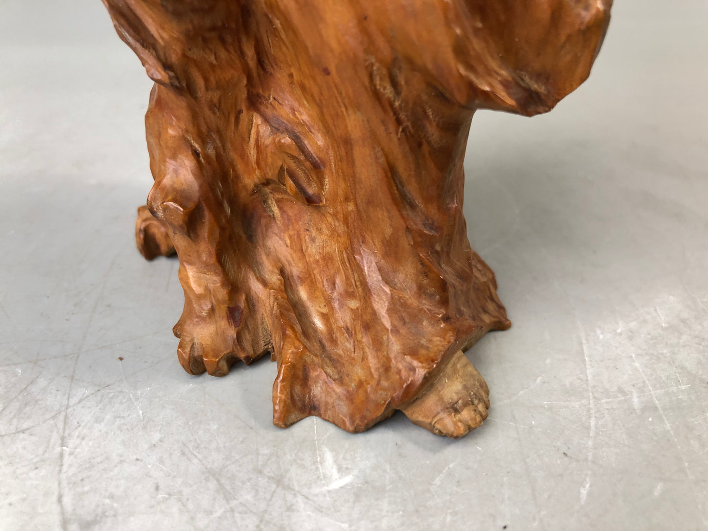Y7582 STATUE wood carving Buddha figurine natural root tree Japan antique figure
