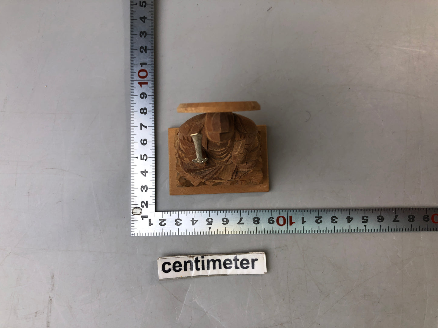 Y7587 STATUE plain wood carving seated Buddha figurine Japan antique interior