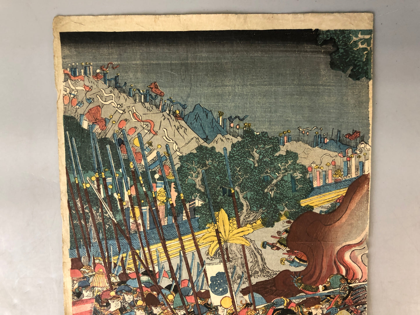 Y7594 WOODBLOCK PRINT Utagawa Yoshikado battle warrior Japan Ukiyoe antique art