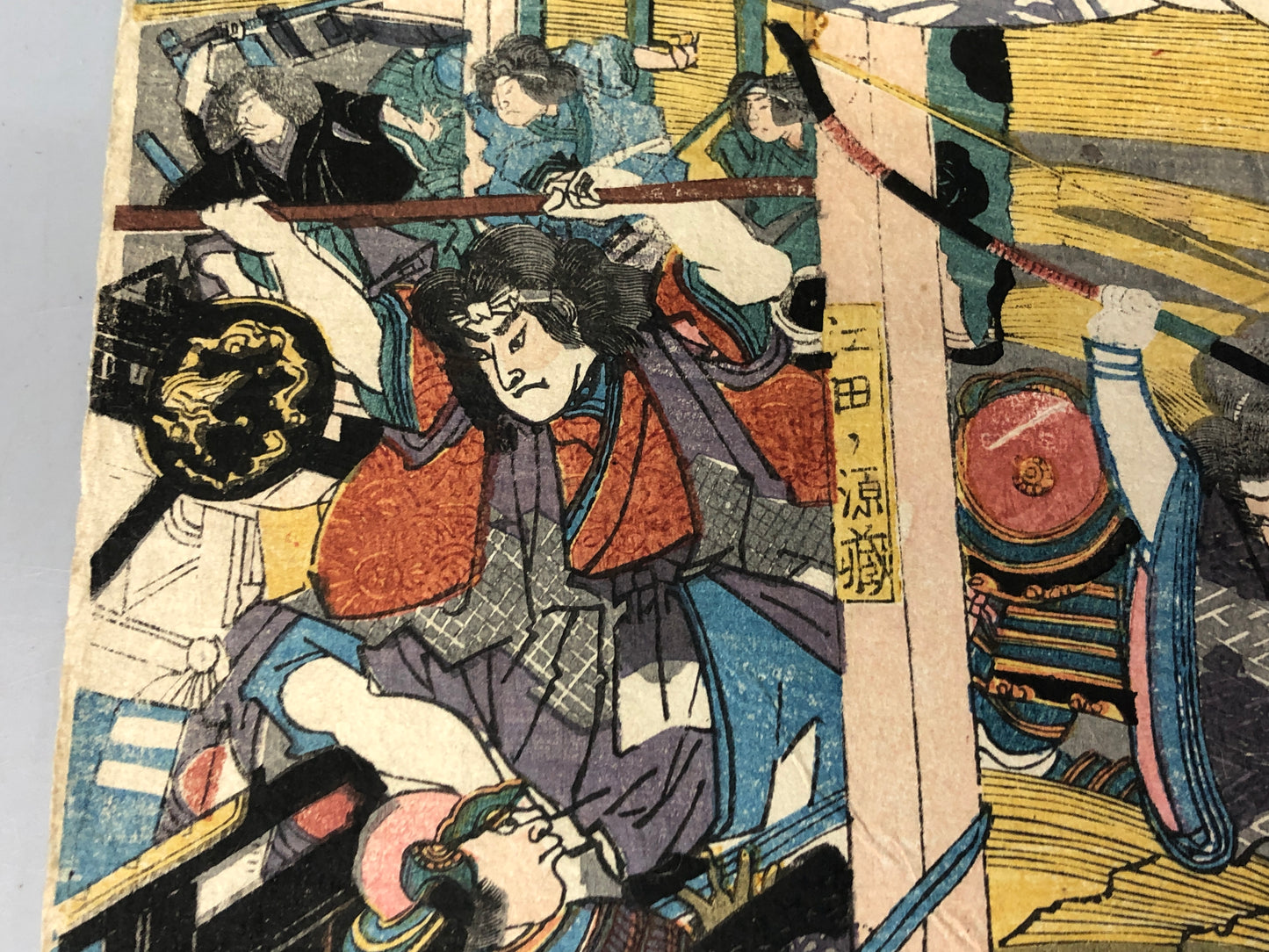 Y7594 WOODBLOCK PRINT Utagawa Yoshikado battle warrior Japan Ukiyoe antique art