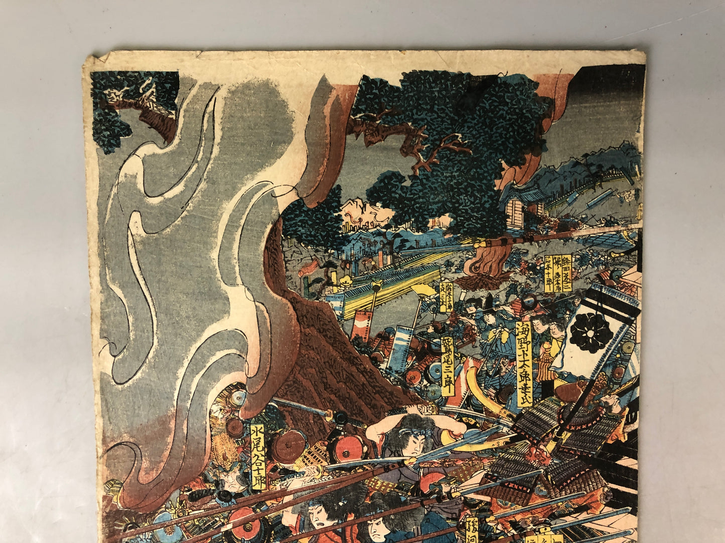 Y7594 WOODBLOCK PRINT Utagawa Yoshikado battle warrior Japan Ukiyoe antique art