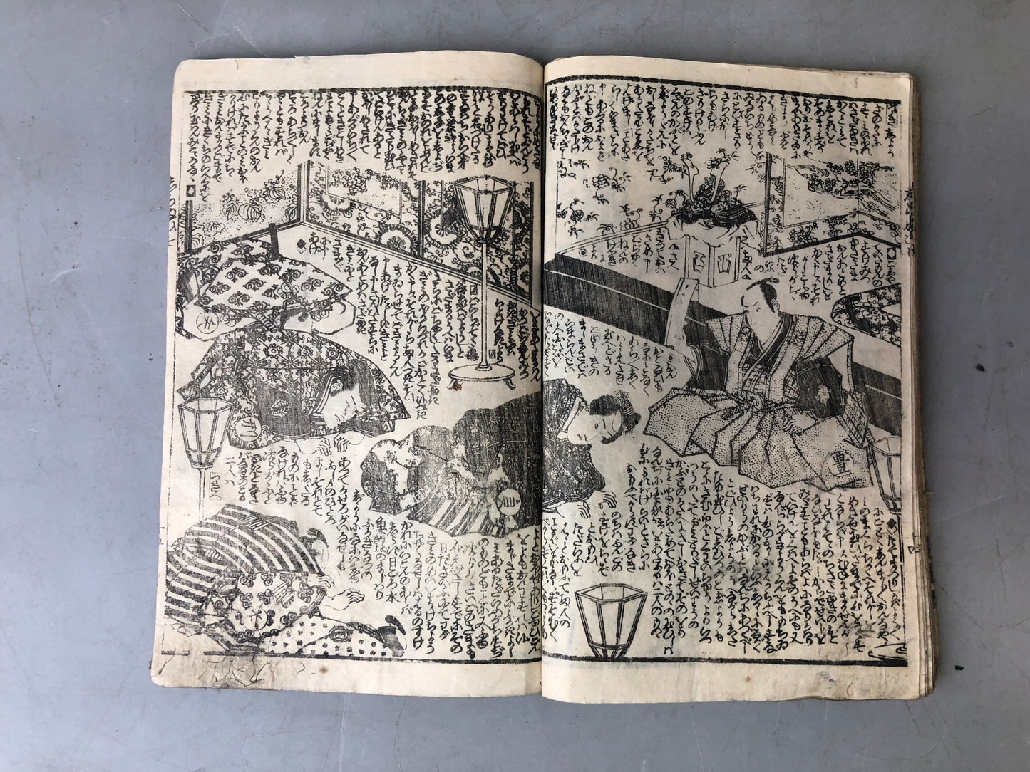 Y7597 WOODBLOCK PRINT Japanese book Toyokuni Ezoshi illustration Japan Ukiyoe