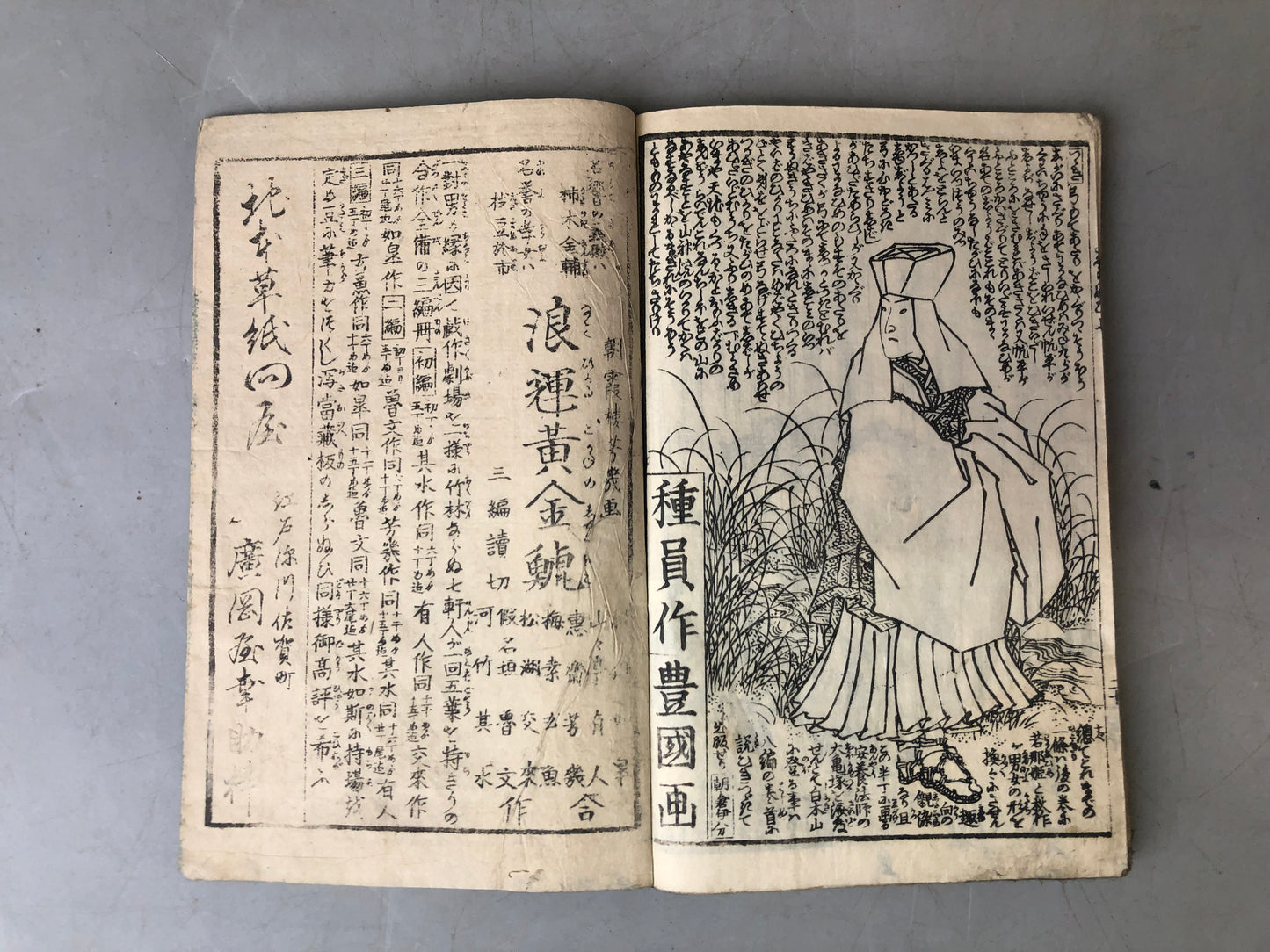 Y7597 WOODBLOCK PRINT Japanese book Toyokuni Ezoshi illustration Japan Ukiyoe