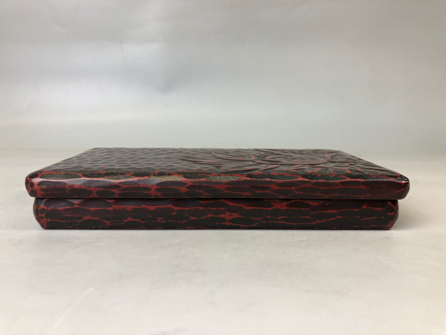 Y7603 BOX Kamakura carving Suzuri inkstone case Japan antique container vintage