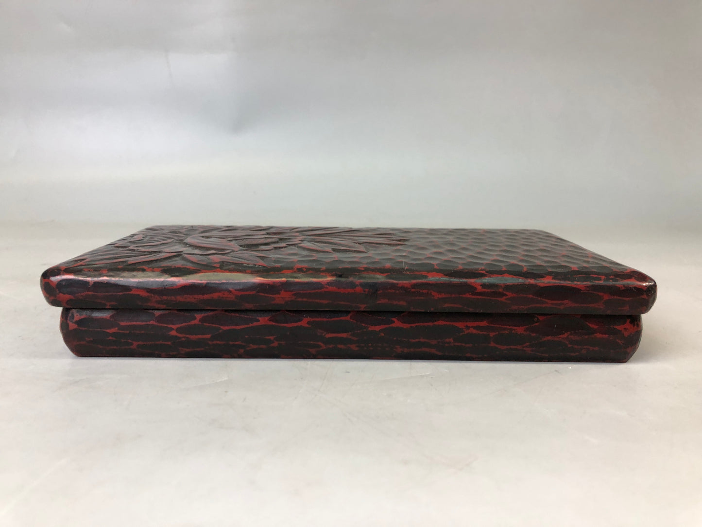 Y7603 BOX Kamakura carving Suzuri inkstone case Japan antique container vintage