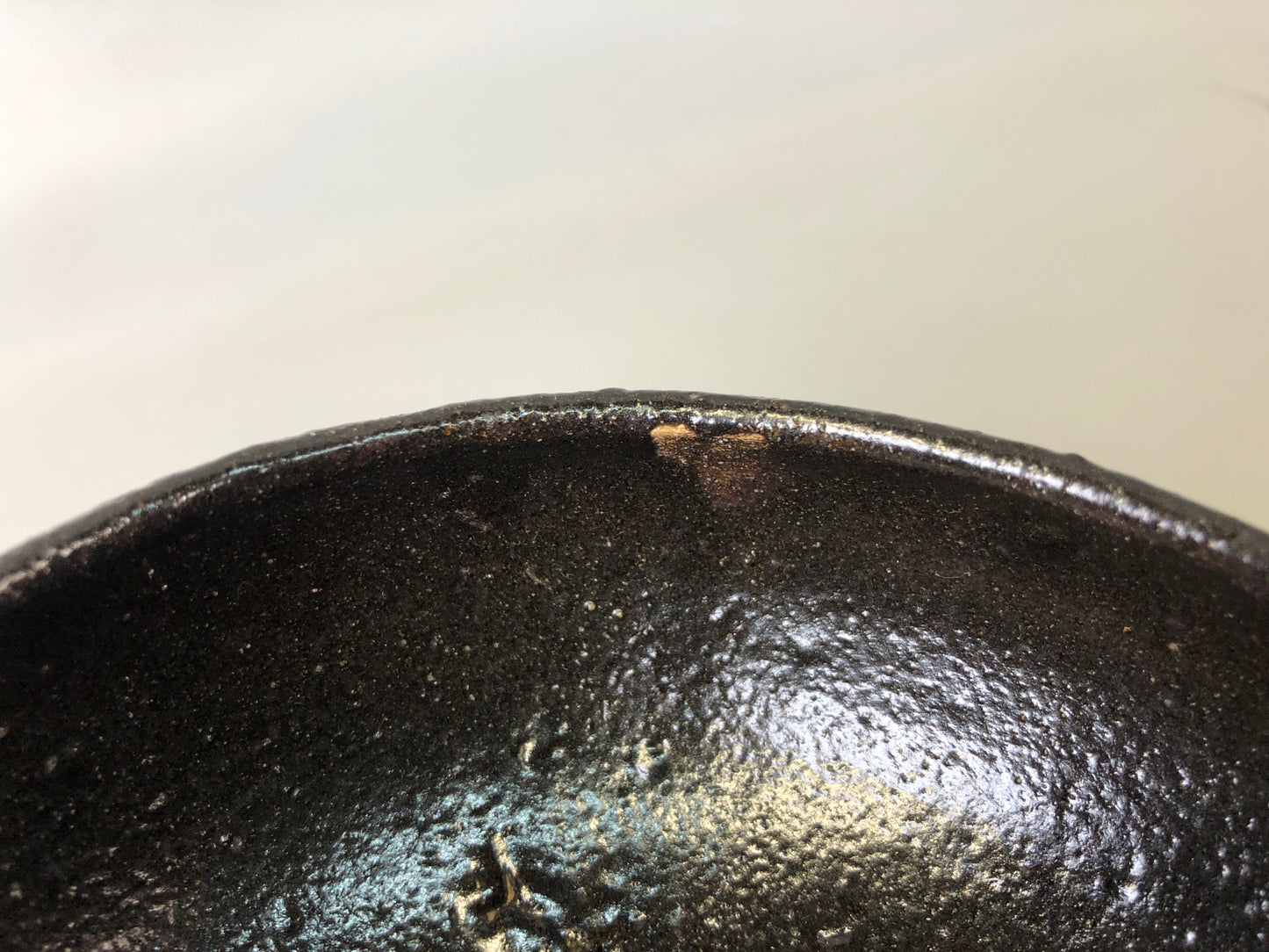 Y7620 CHAWAN Raku-ware deformed bowl box Japan antique tea ceremony pottery