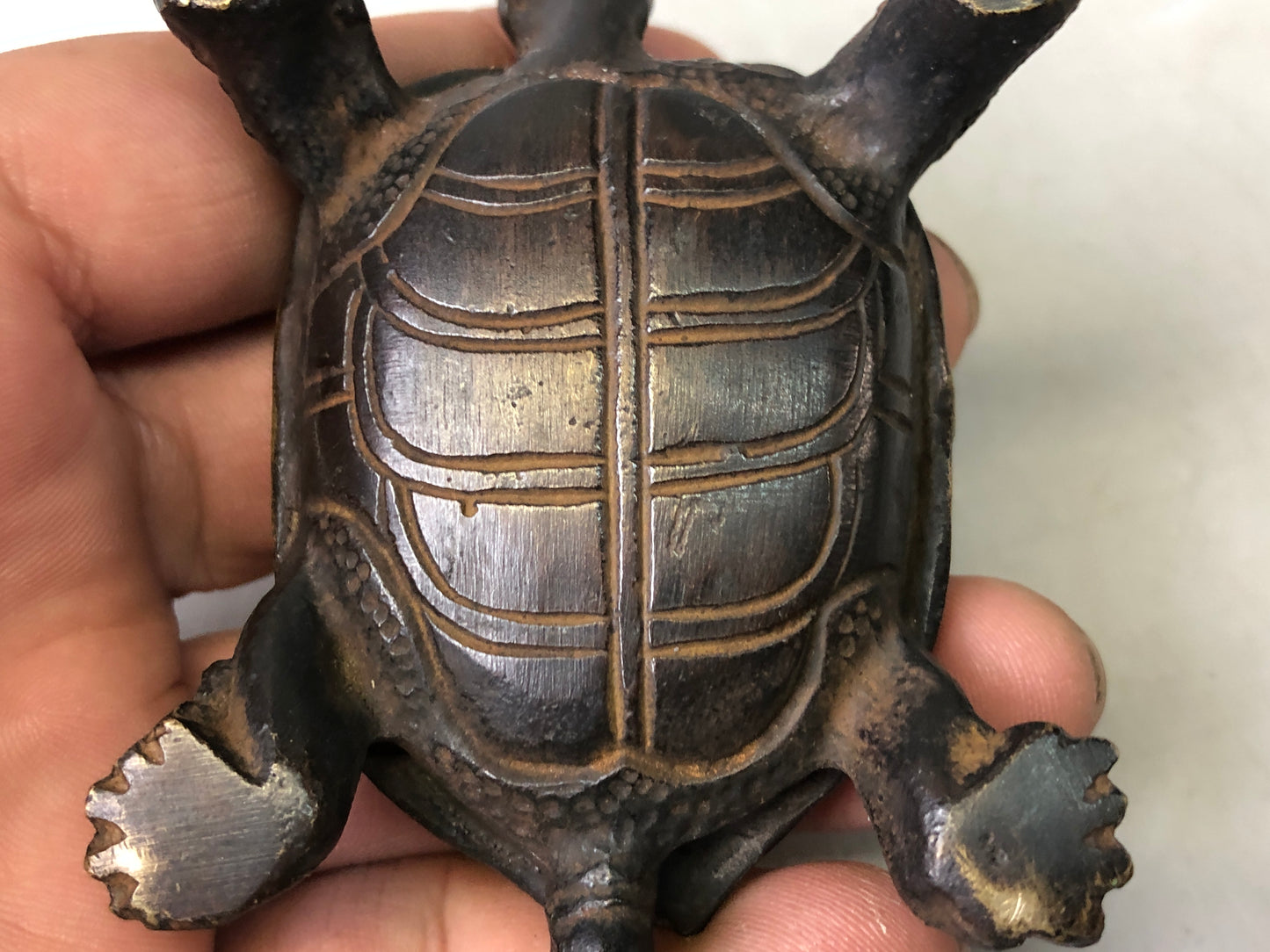 Y7639 SUITEKI Copper turtle stationery suzuri water pot Japanese antique vintage