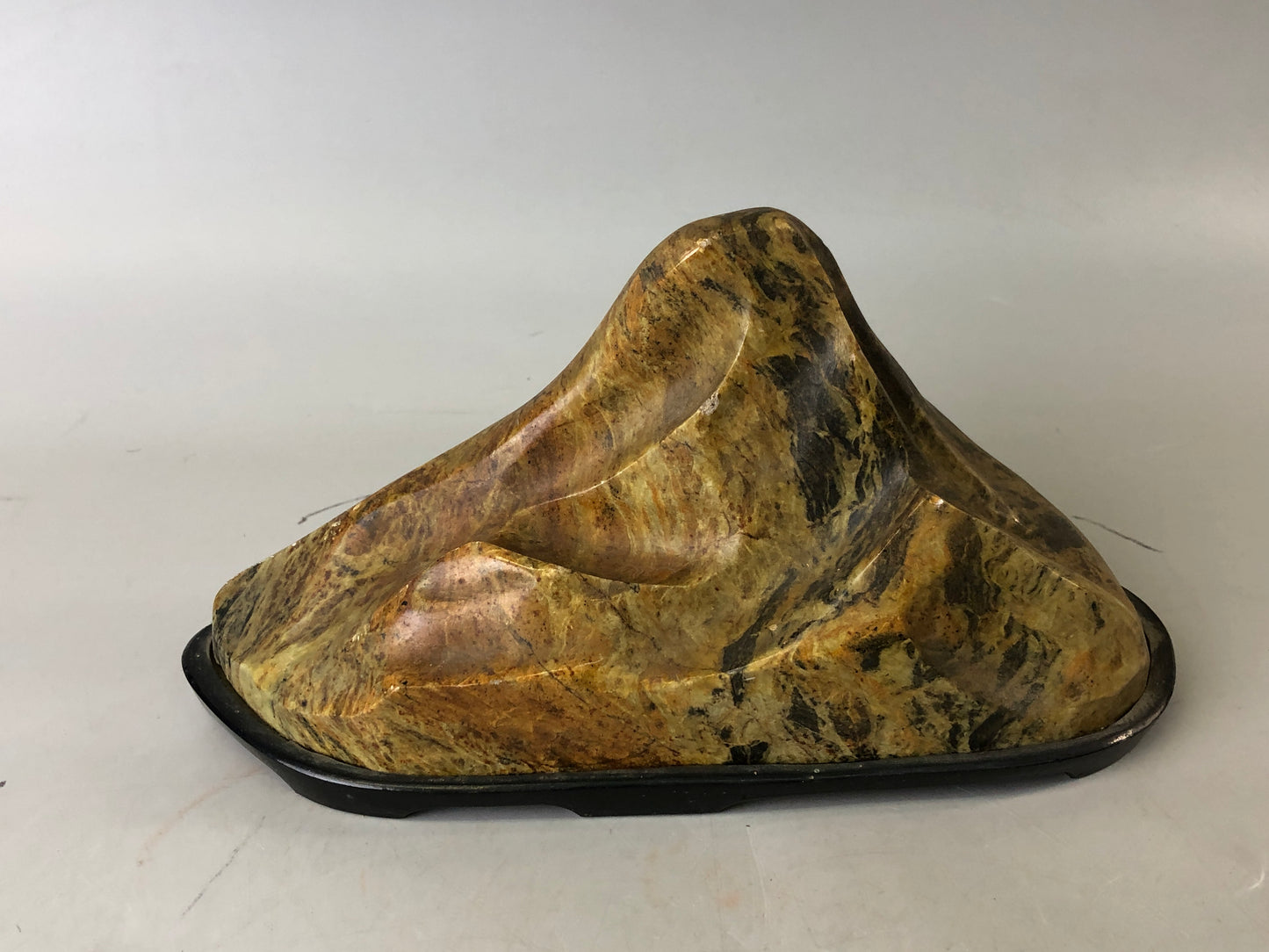 Y7648 OKIMONO Suiseki viewing stone wooden stand Japan antique decor interior