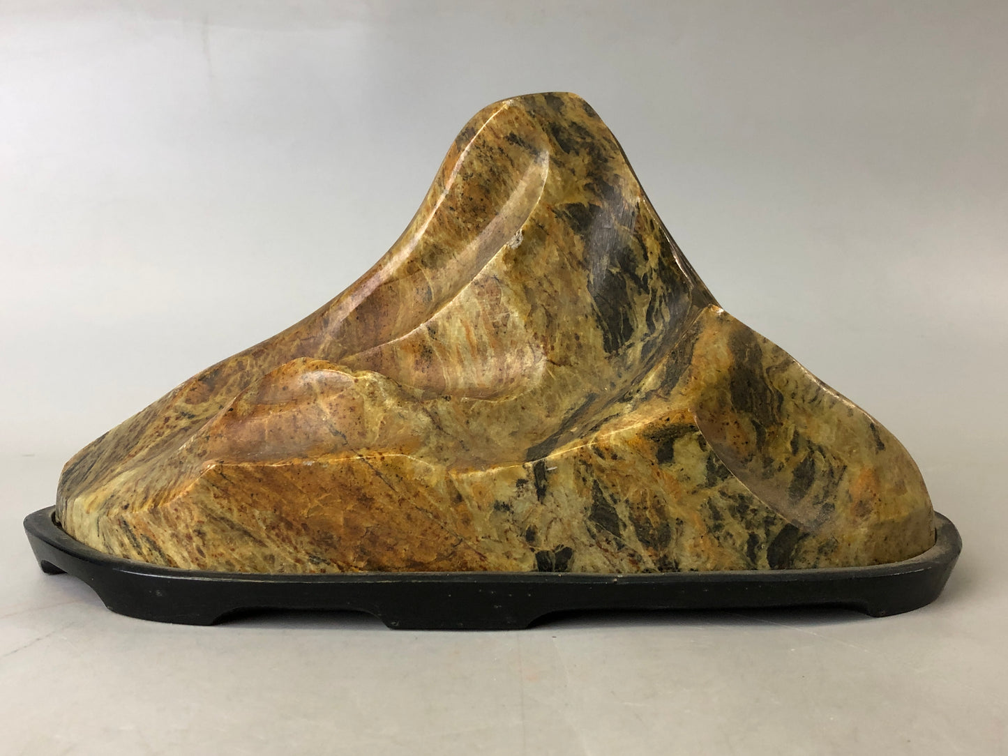Y7648 OKIMONO Suiseki viewing stone wooden stand Japan antique decor interior