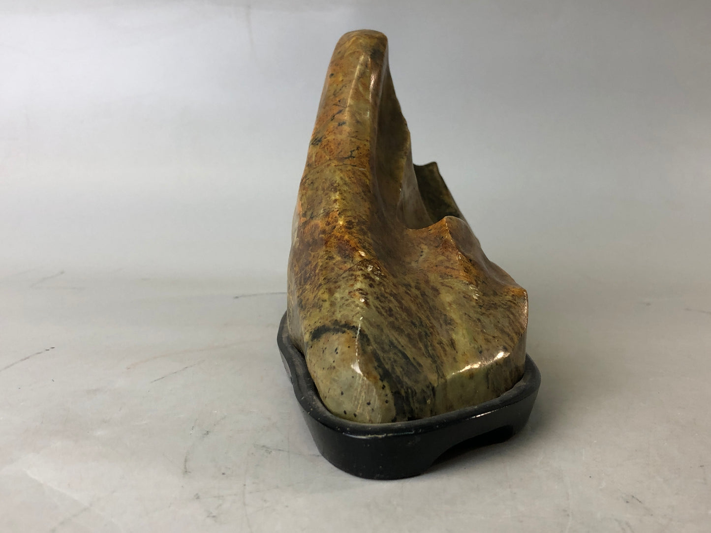 Y7648 OKIMONO Suiseki viewing stone wooden stand Japan antique decor interior