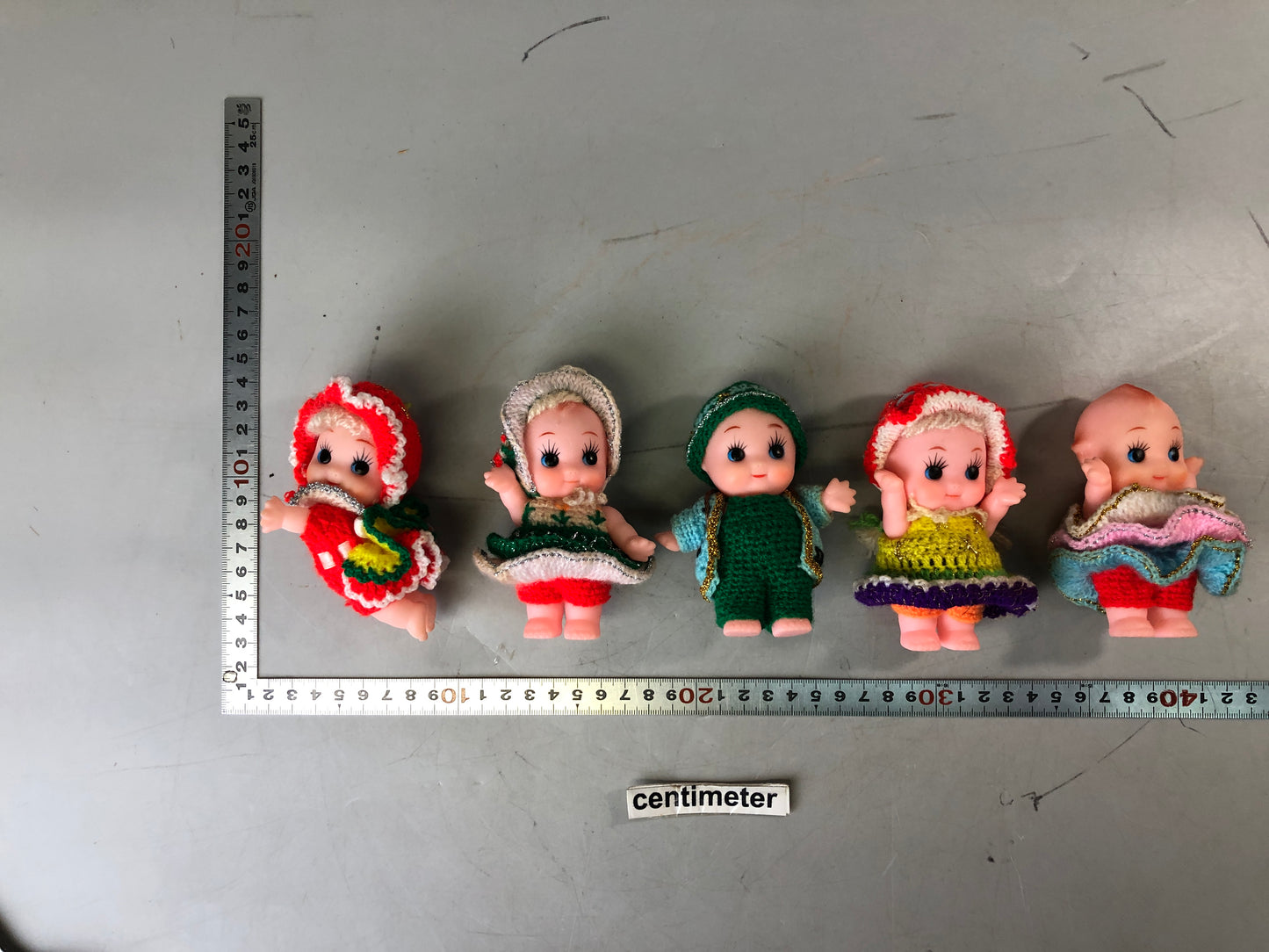 Y7657 NINGYO Kewpie soft vinyl doll set of 5 Showa retro Japan antique figurine