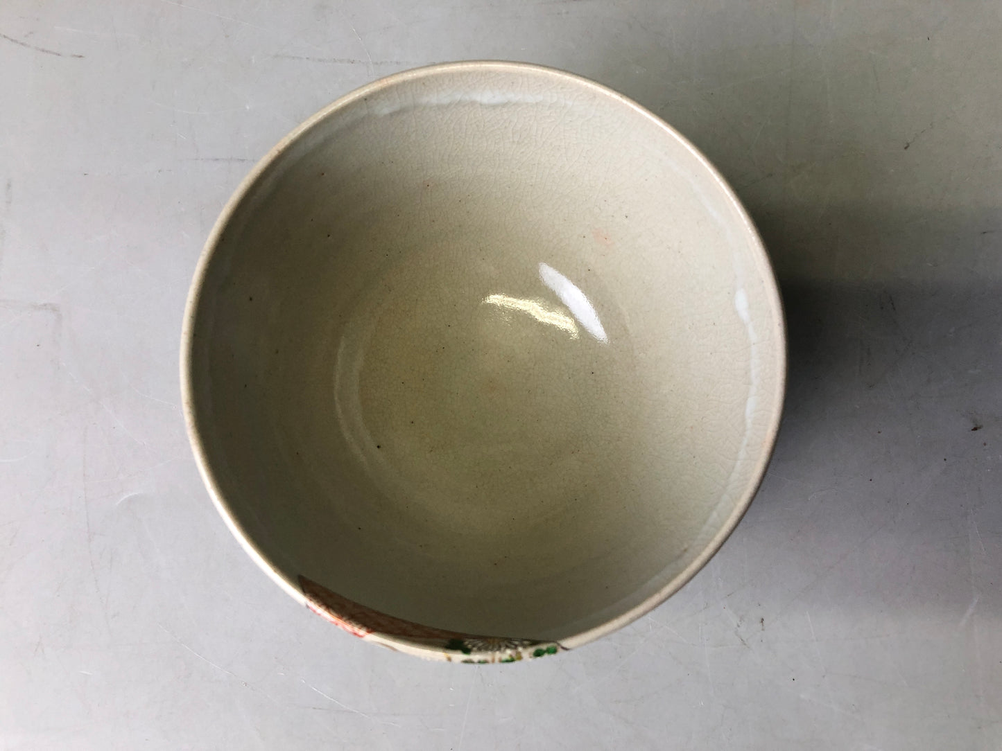 Y7695 CHAWAN Banko-ware bowl signed box Japan antique tea ceremony pottery cup