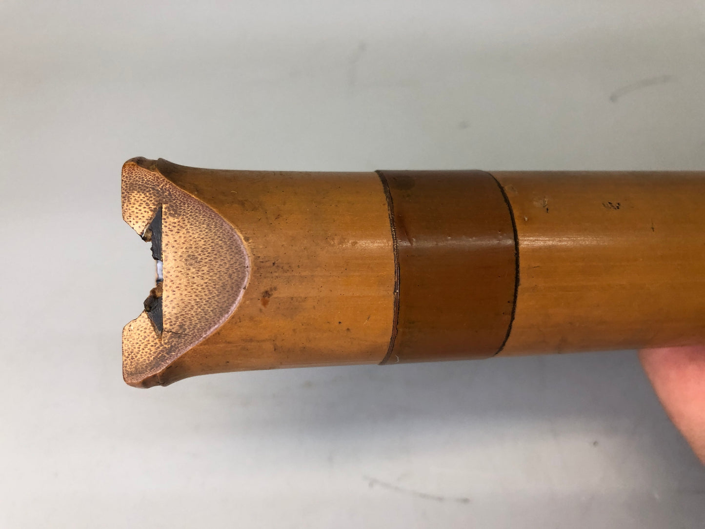 Y7697 SHAKUHACHI bamboo flute Kinko style signed Japan antique traditional music