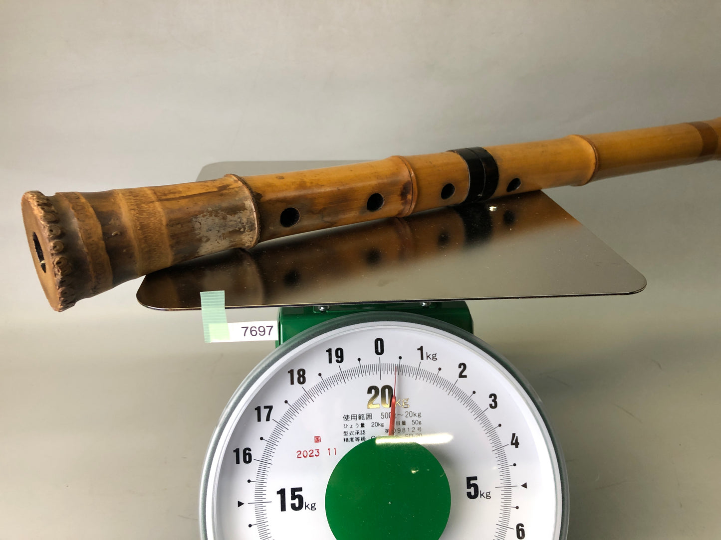 Y7697 SHAKUHACHI bamboo flute Kinko style signed Japan antique traditional music
