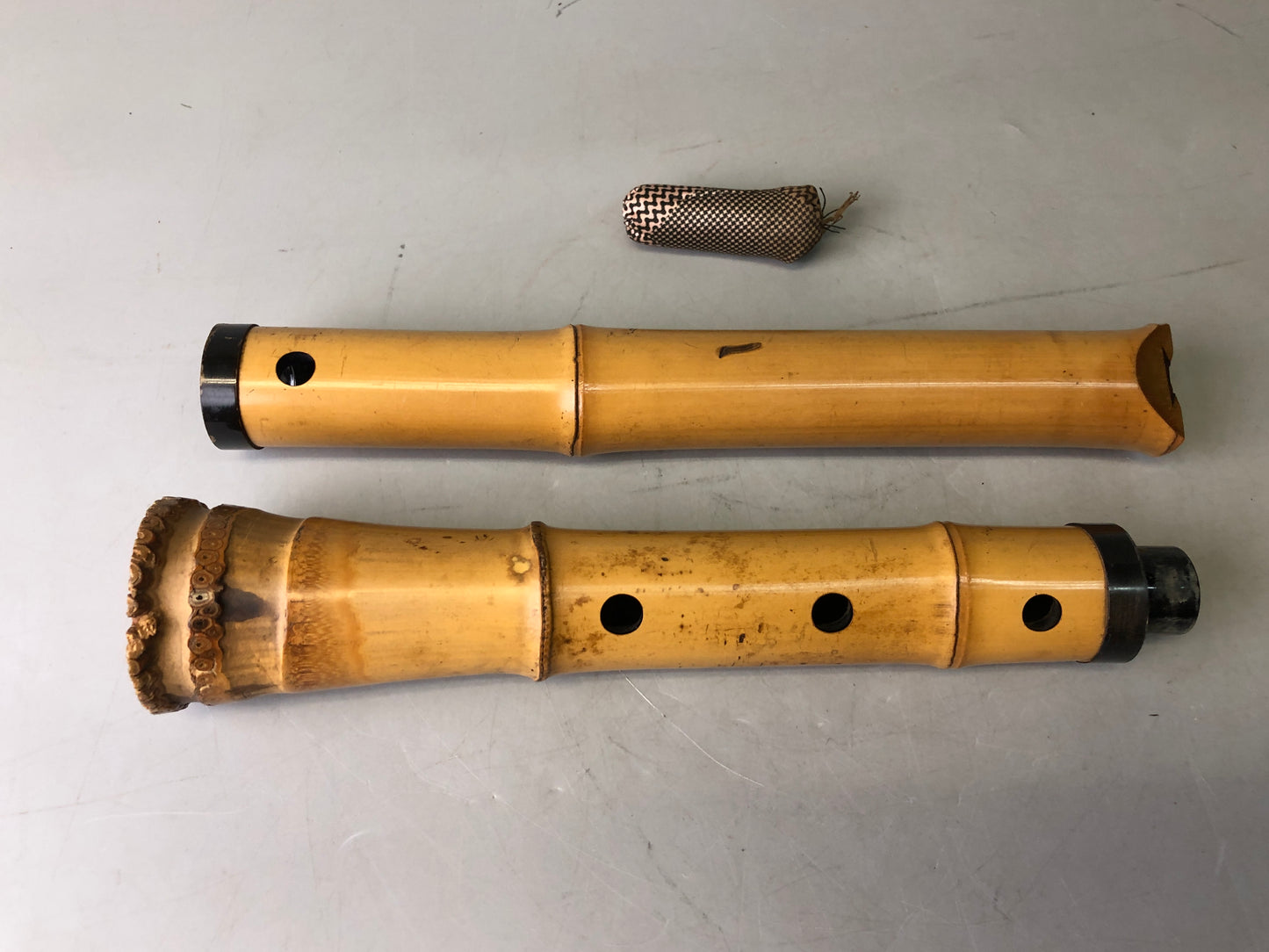 Y7707 SHAKUHACHI bamboo flute Kinko style signed Japan antique traditional music