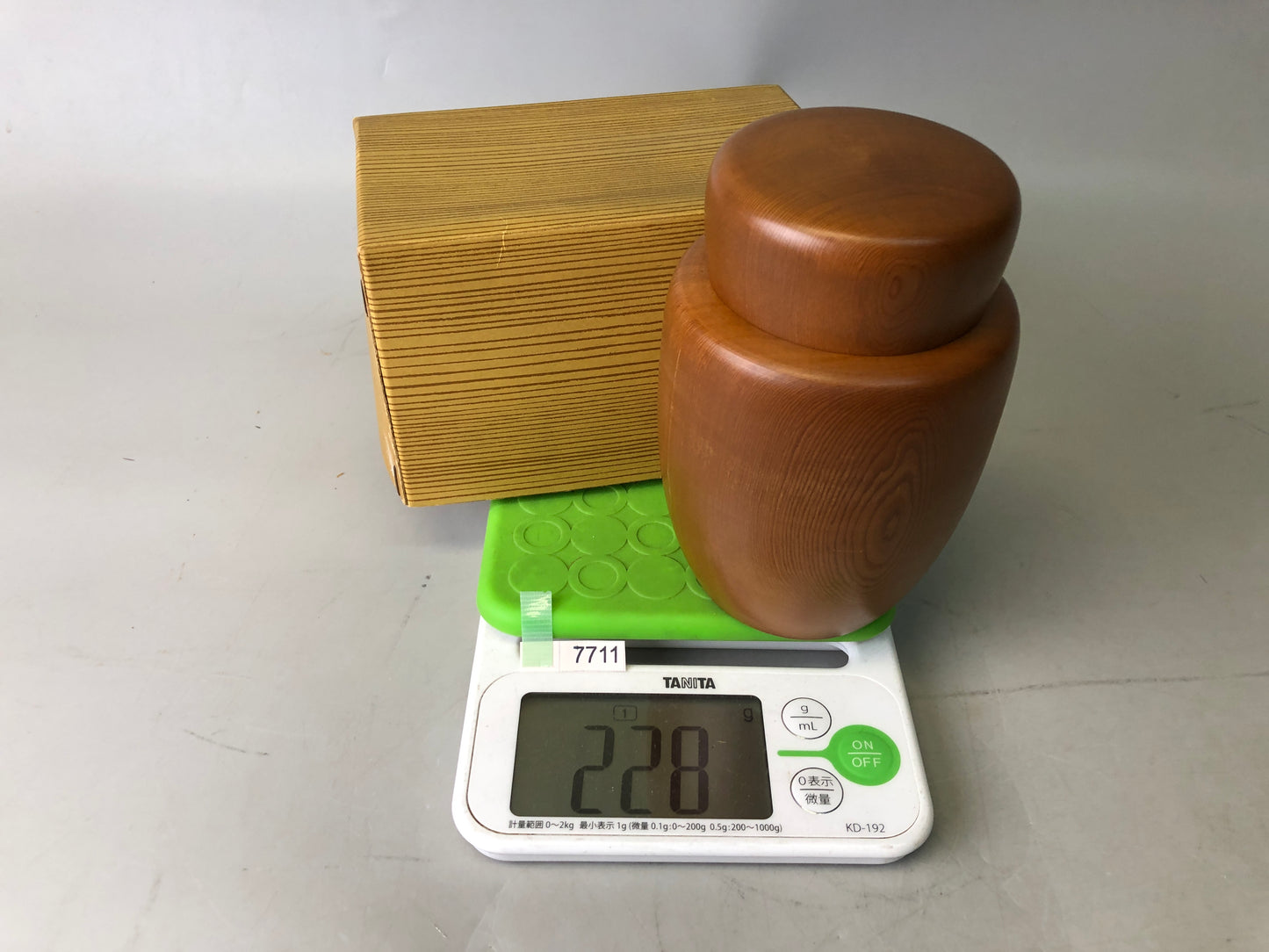 Y7711 TEA CADDY wooden container case Japan tea ceremony utensil antique