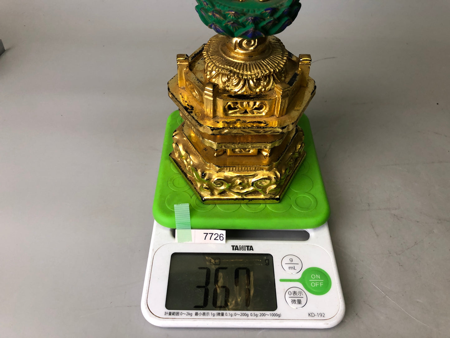 Y7726 STATUE wooden standing Amitabha Buddha Amida Nyorai figurine Japan antique