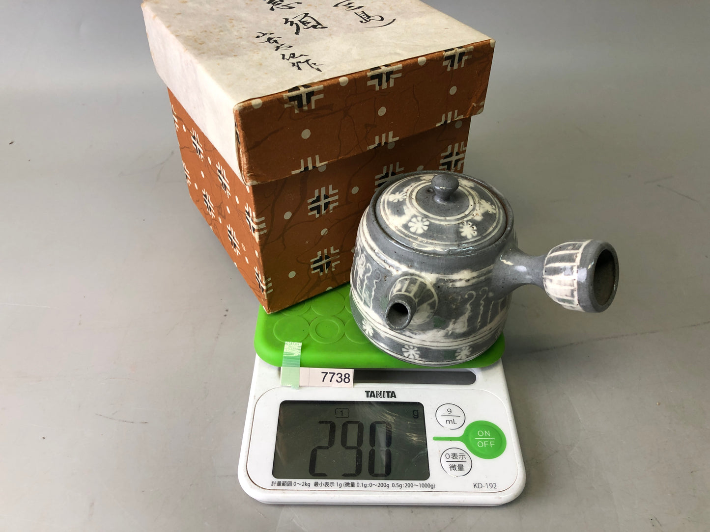 Y7738 KYUSU Mishima-ware teapot pot signed Sencha Japan antique tea ceremony