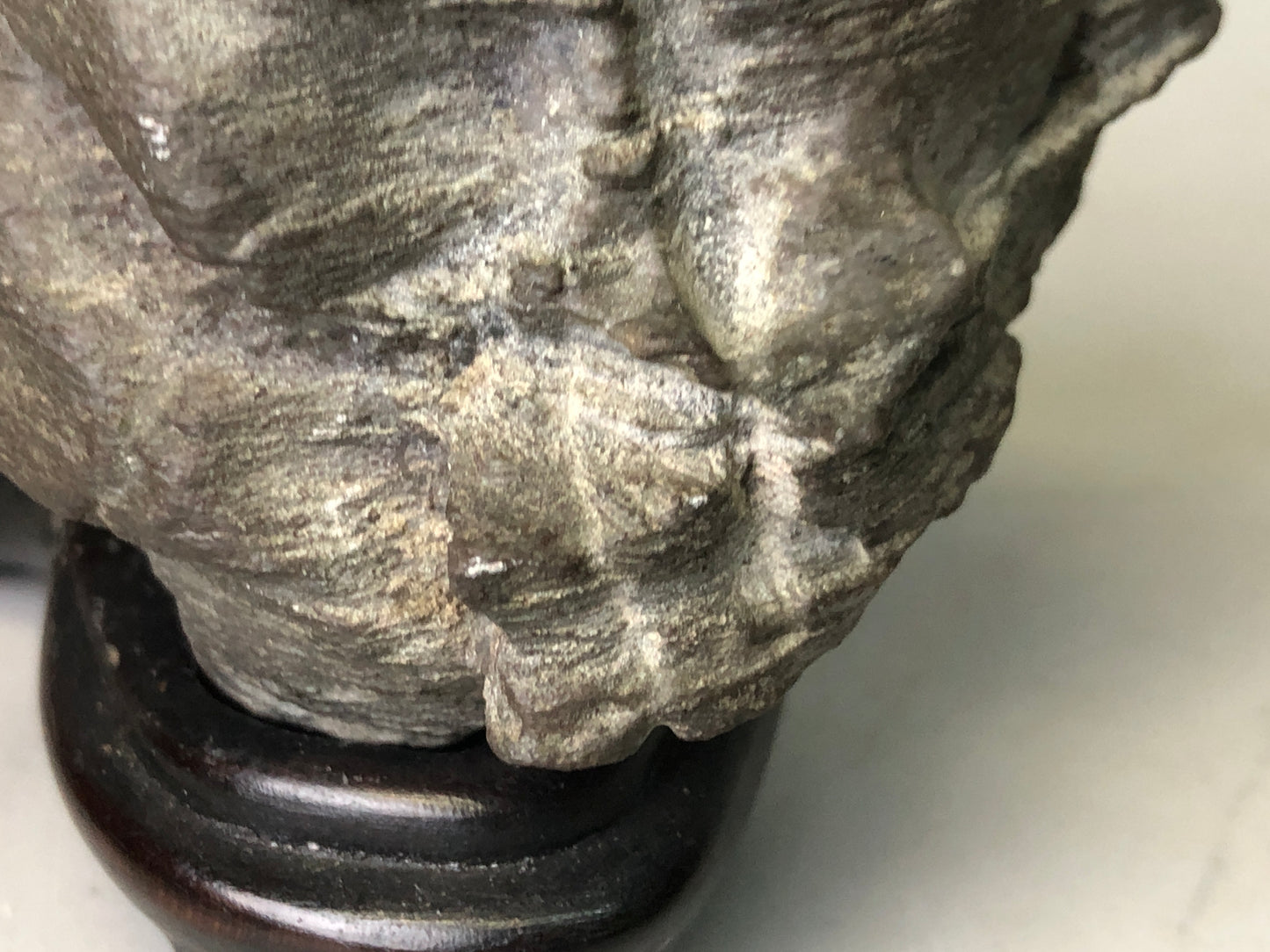 Y7742 OKIMONO Suiseki viewing stone wooden stand Japan antique decor interior