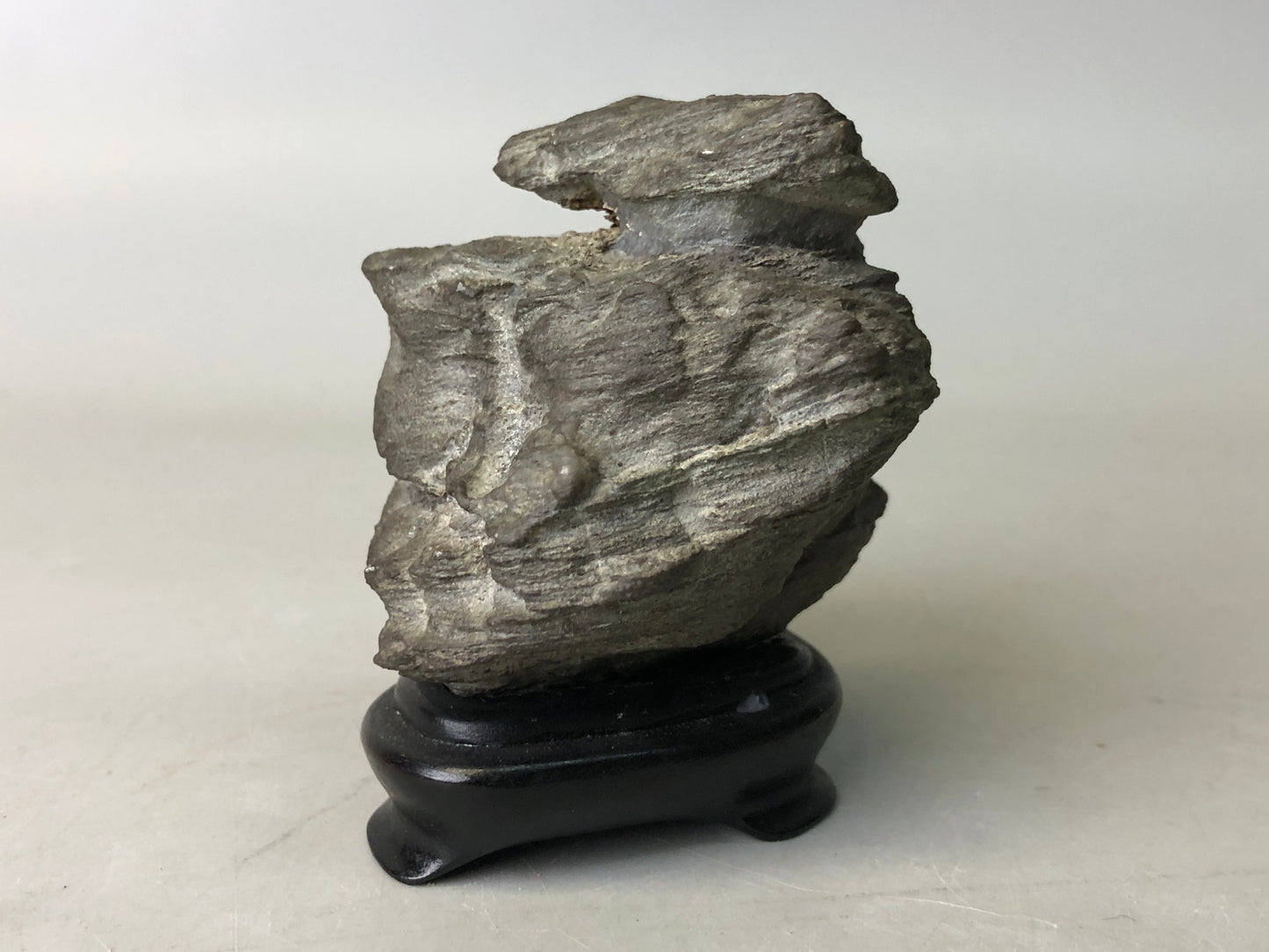 Y7742 OKIMONO Suiseki viewing stone wooden stand Japan antique decor interior