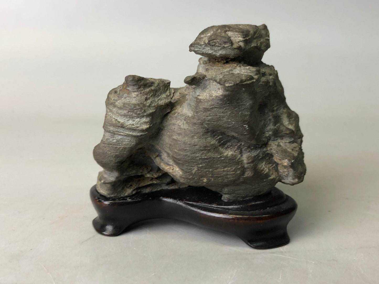 Y7742 OKIMONO Suiseki viewing stone wooden stand Japan antique decor interior
