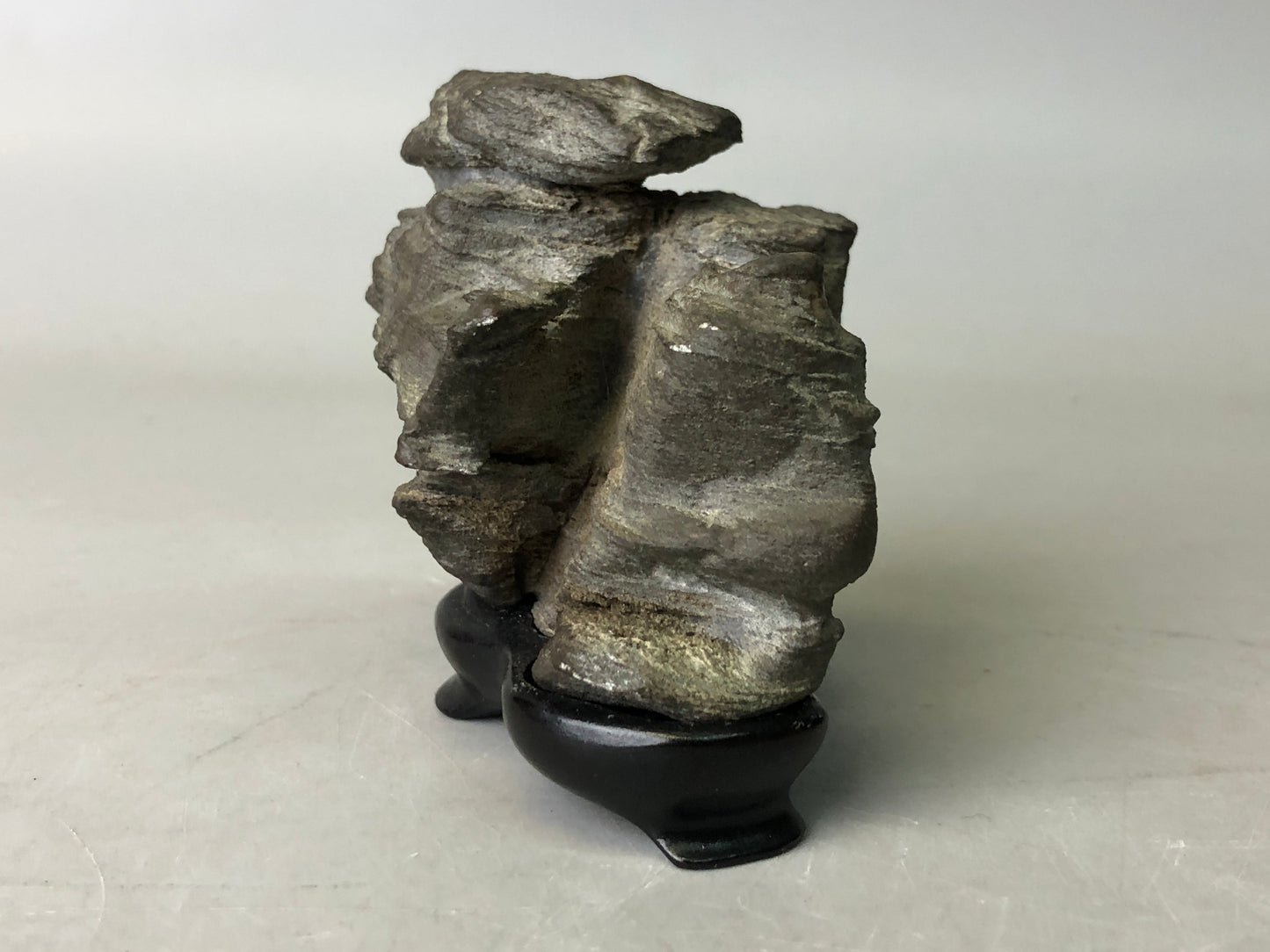Y7742 OKIMONO Suiseki viewing stone wooden stand Japan antique decor interior