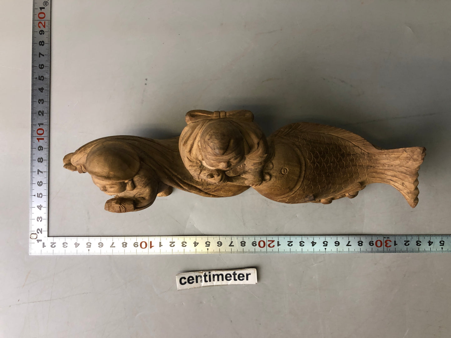 Y7746 STATUE wood carving Ebisu Daikoku figurine Japan antique Buddhist figure