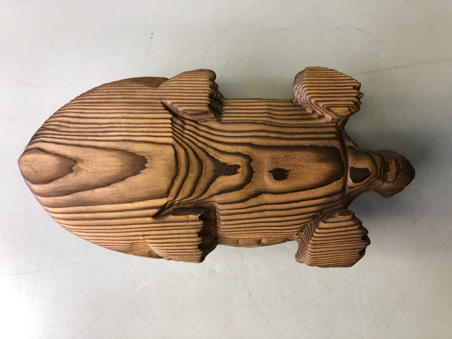 Y7751 OKIMONO wood carving Turtle figurine Japan antique decor interior figure