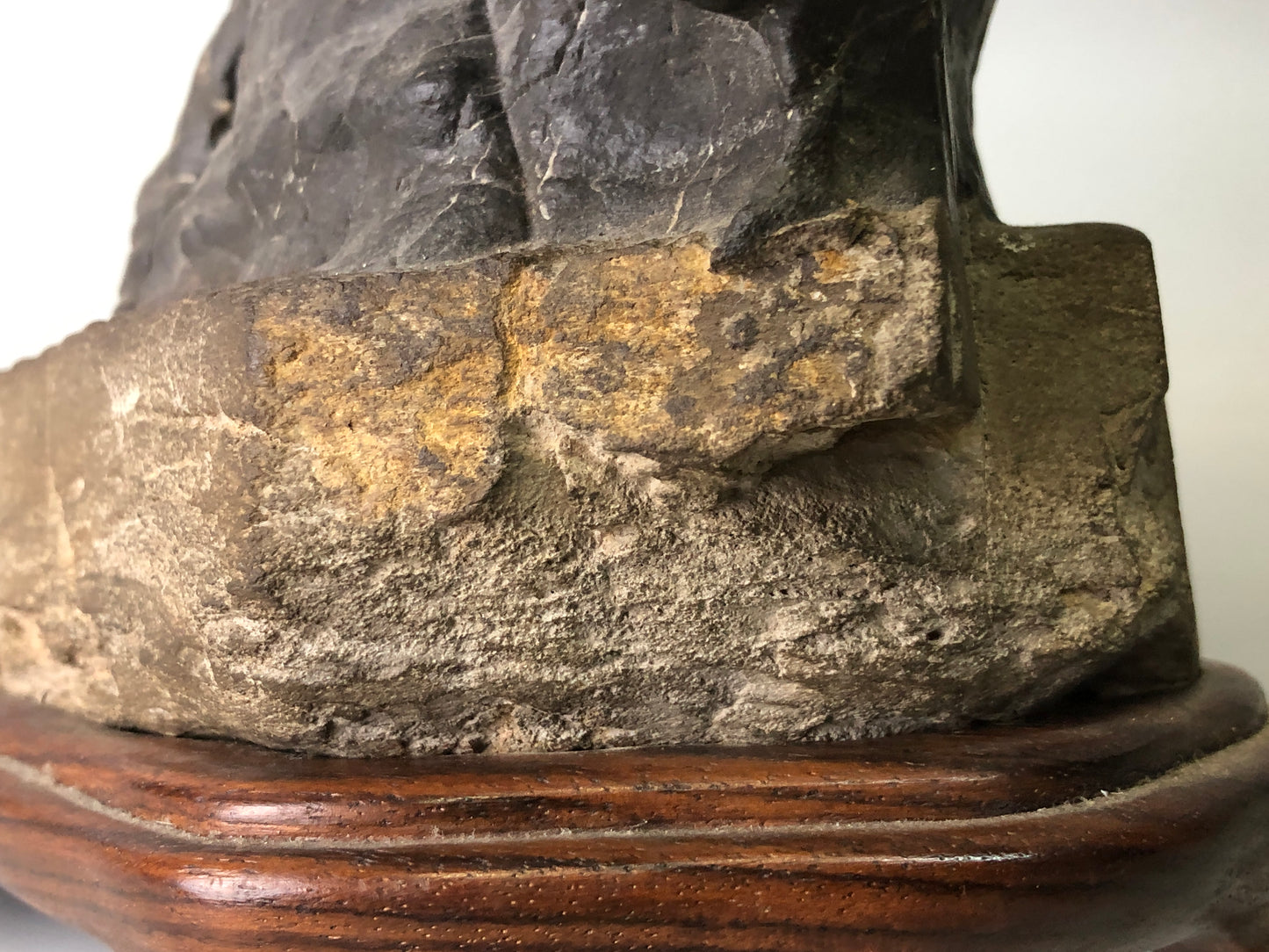 Y7752 OKIMONO Suiseki viewing stone wooden stand Japan antique decor interior