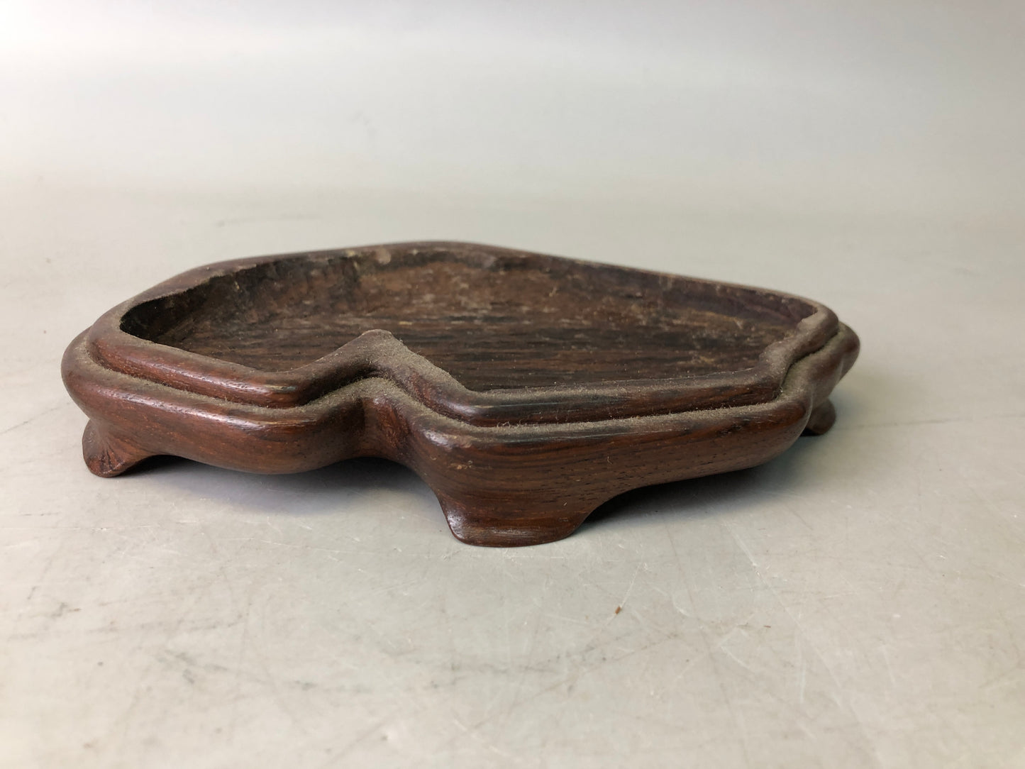 Y7752 OKIMONO Suiseki viewing stone wooden stand Japan antique decor interior